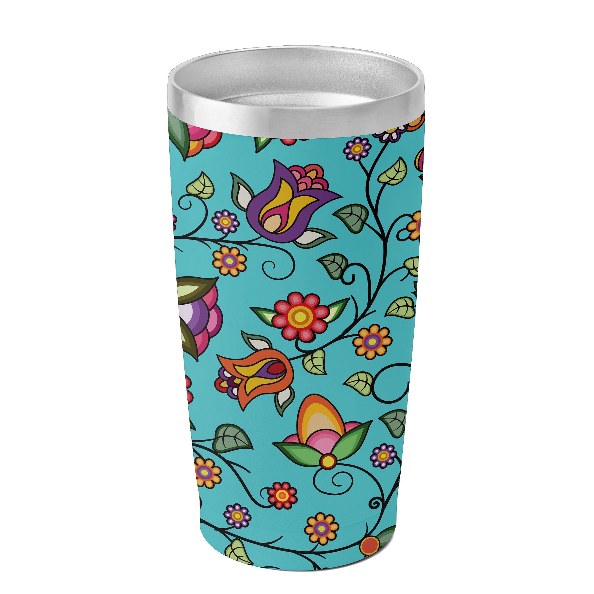 Heartbeat Petals Turquoise 15OZ Tumbler