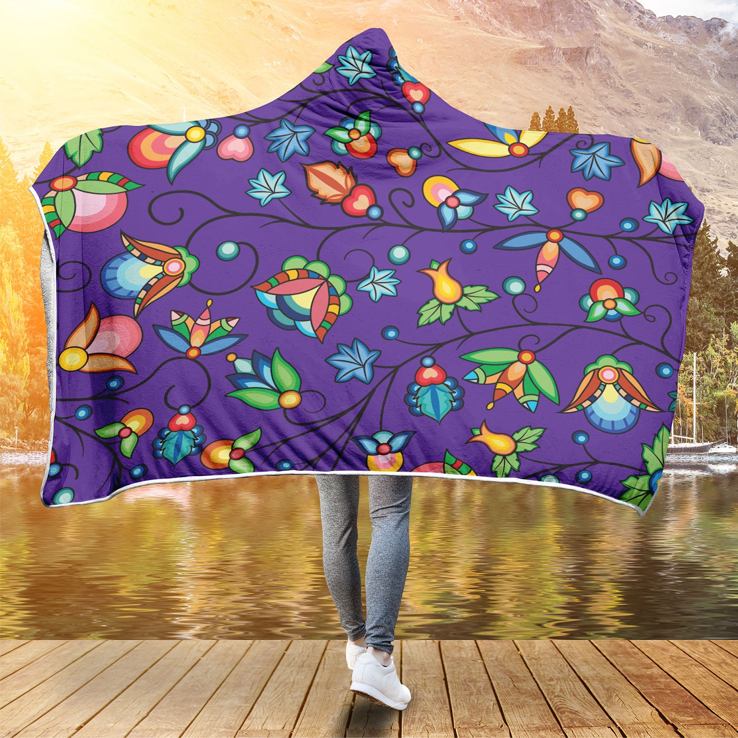 Prairie Plains Spirit Mighnight Purple Hooded Blanket