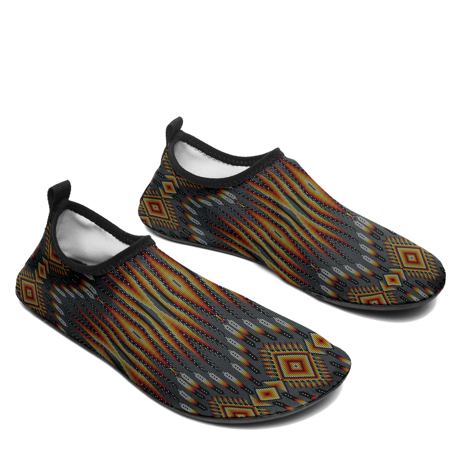 Fire Feather Grey Kid's Sockamoccs Slip On Shoes