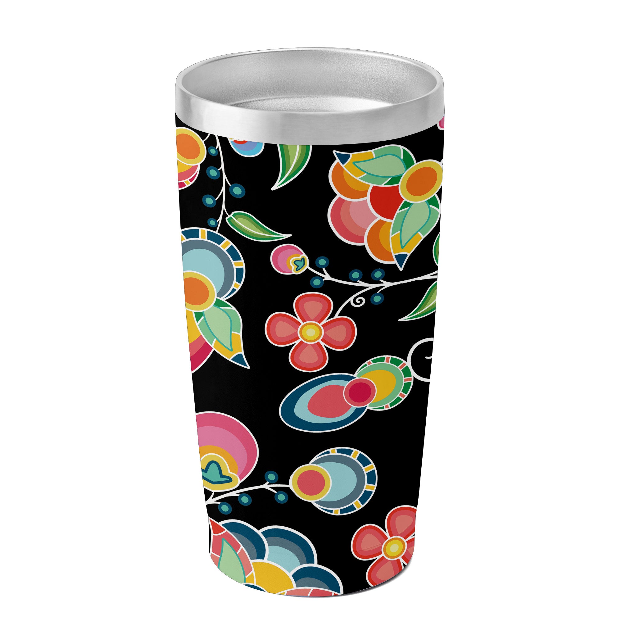 Floral Bounty Black 15OZ Tumbler