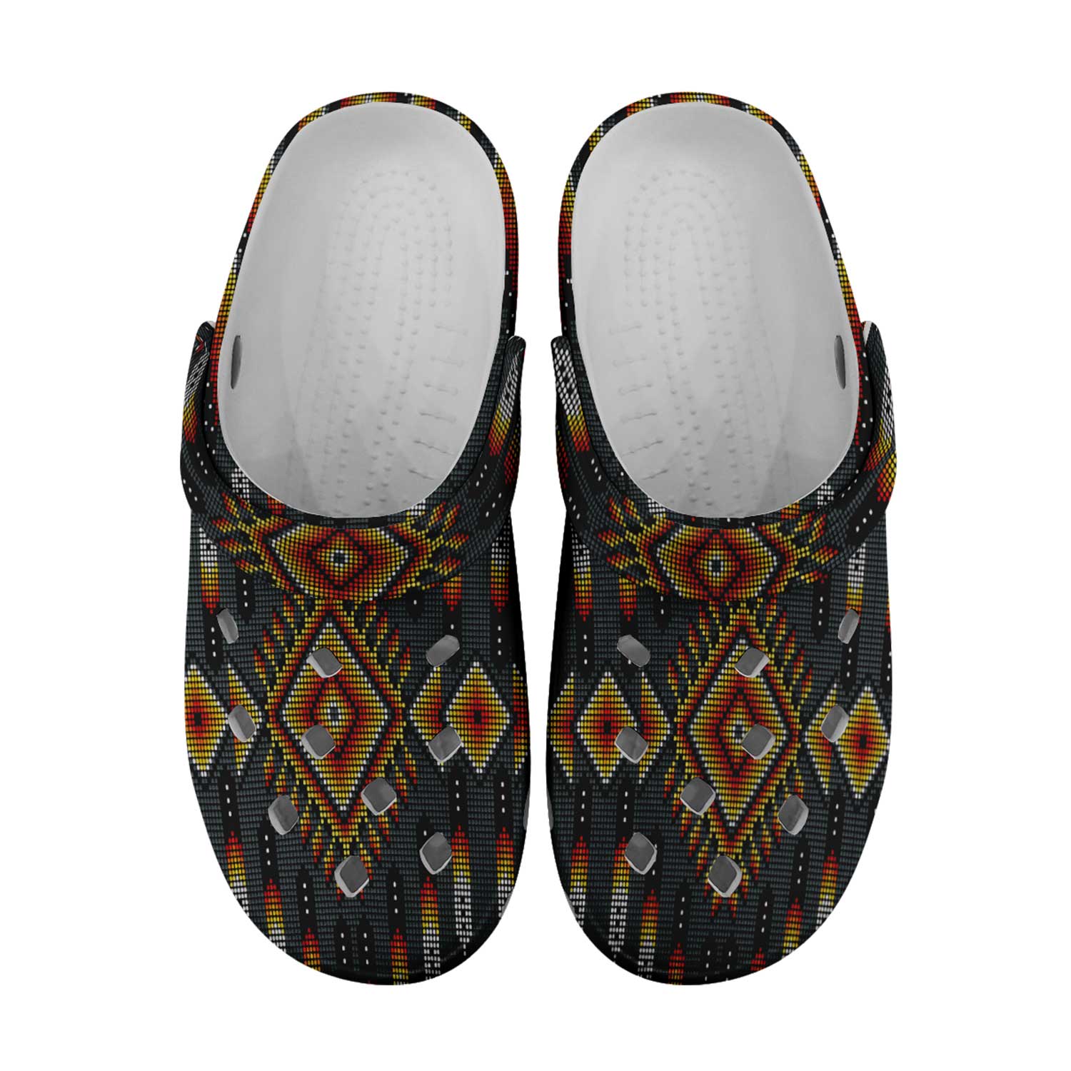 Fire Feather Grey Muddies Unisex Clog Shoes