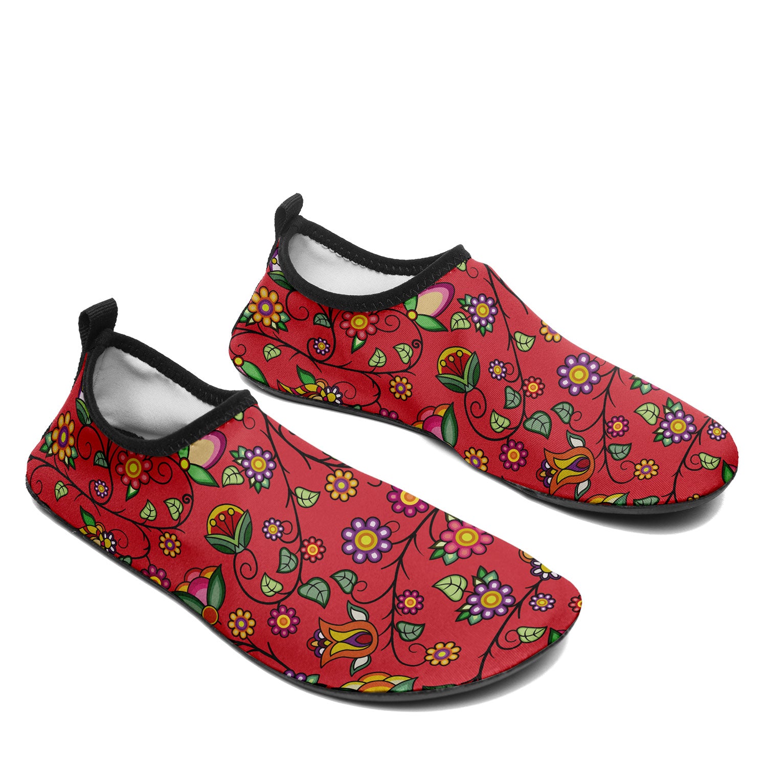 Heartbeat Petals Red Kid's Sockamoccs Slip On Shoes