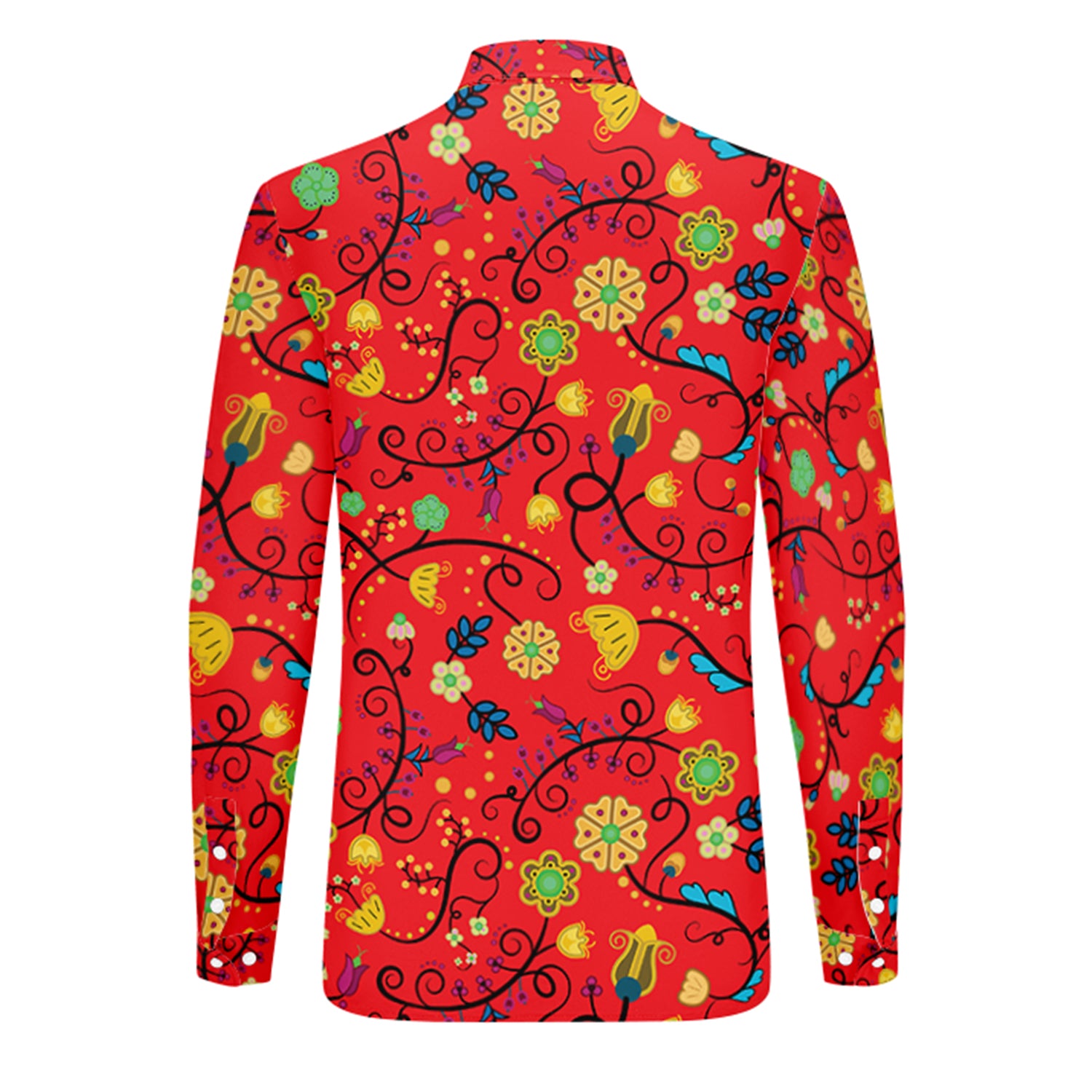 Nipin Blossom Fire Men's Long Sleeve Dress Shirt