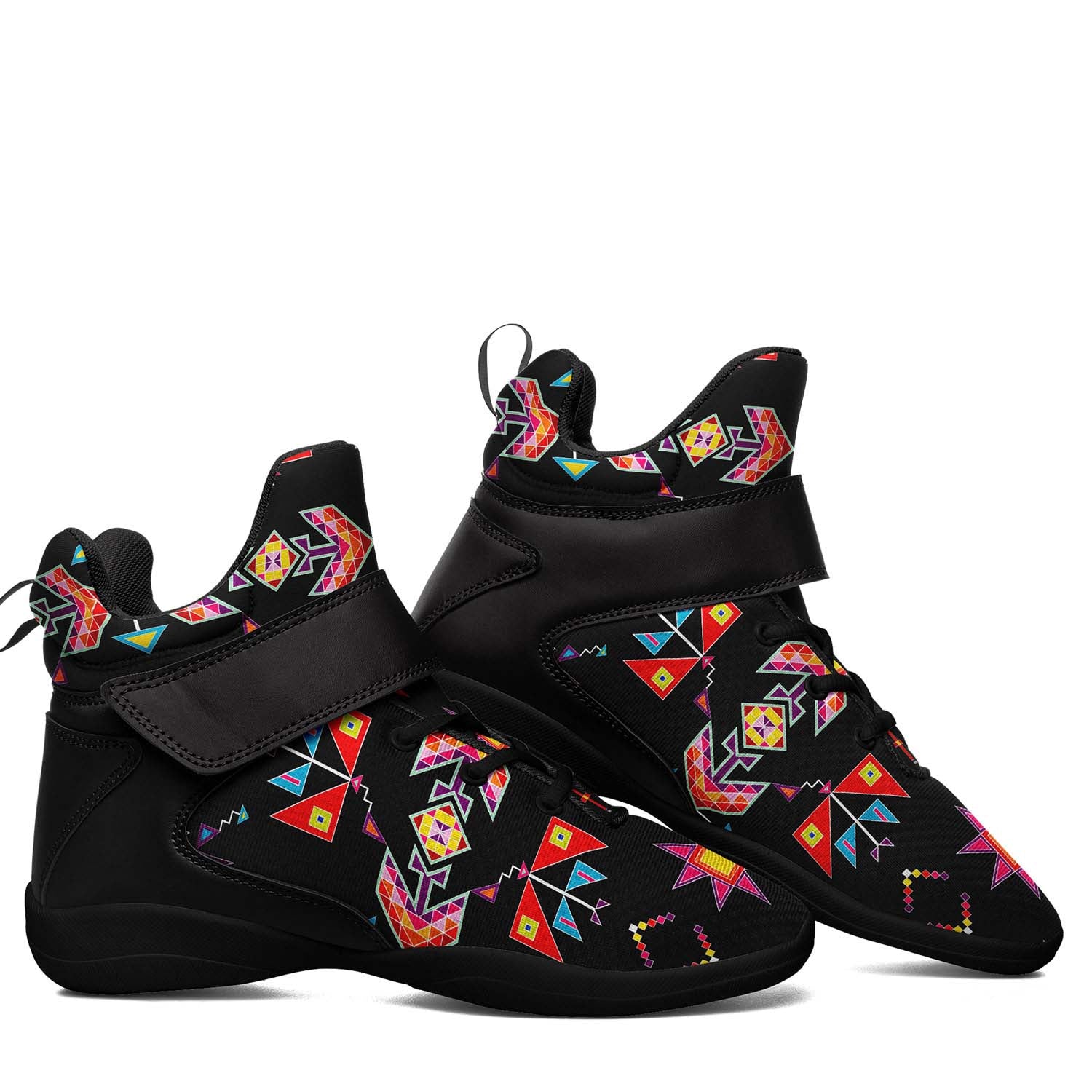 Scattered Generations Black Ipottaa Basketball / Sport High Top Shoes - Black Sole