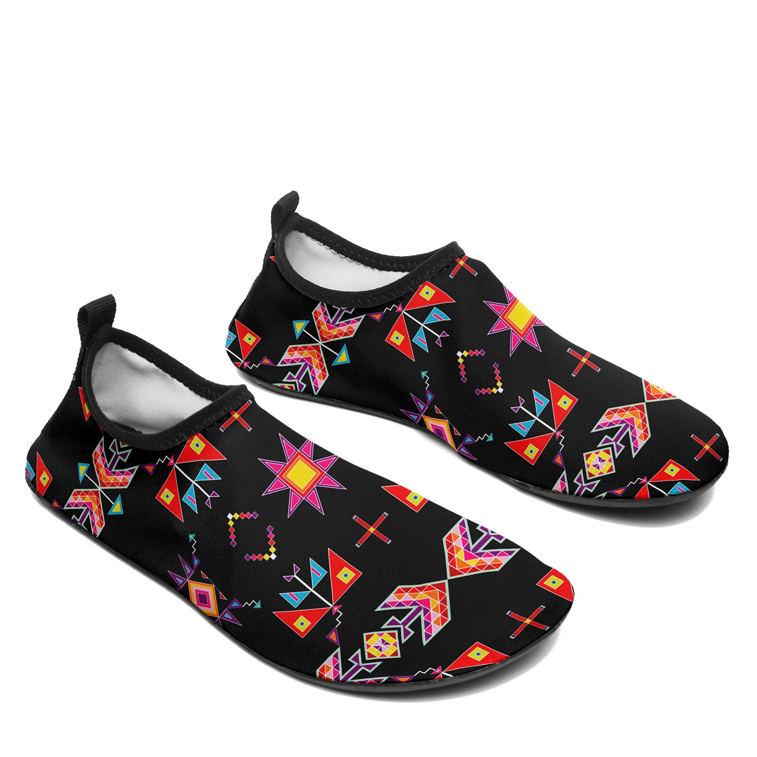 Scattered Generations Black Kid's Sockamoccs Slip On Shoes