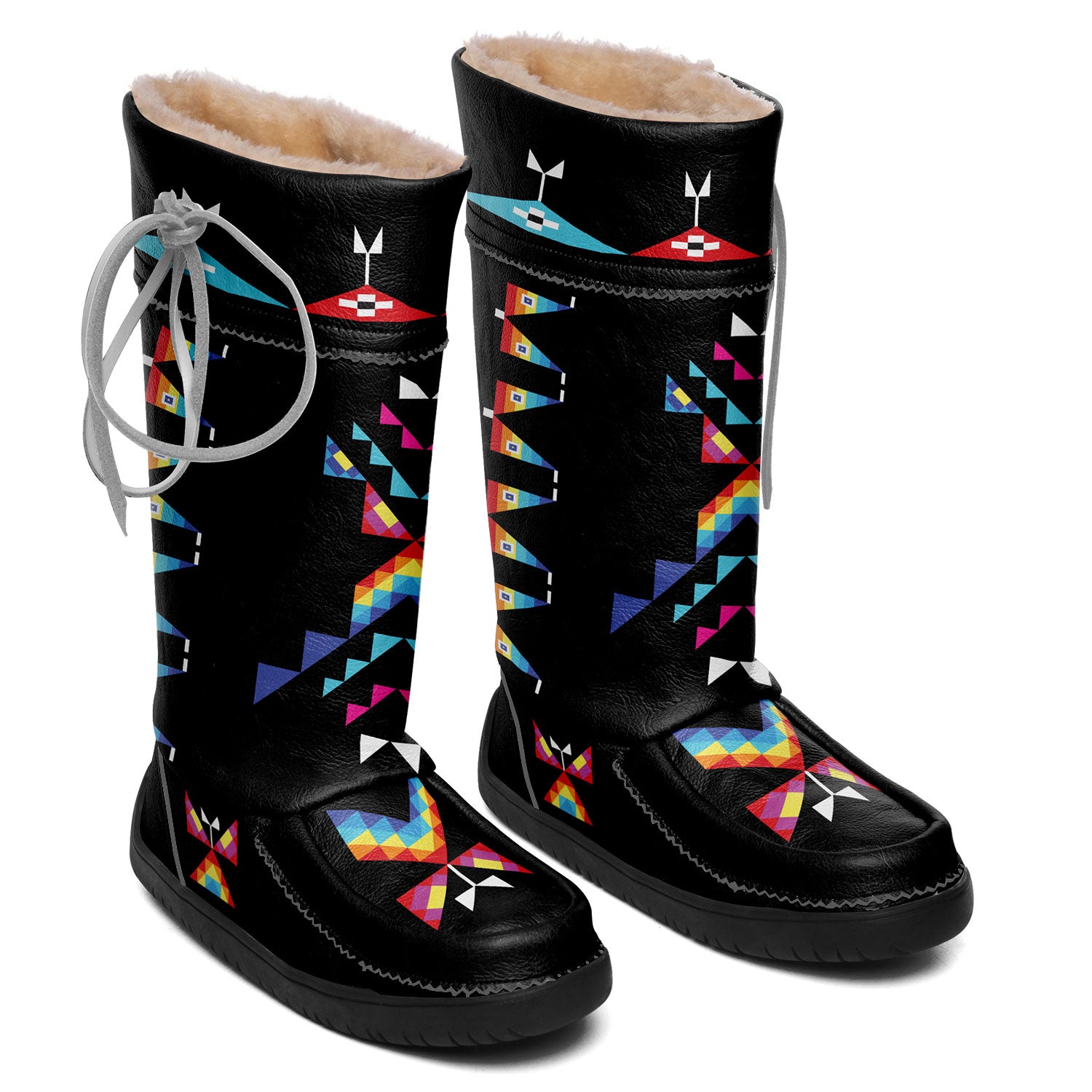 Healing Rainbow Path Black Real Leather MocLux