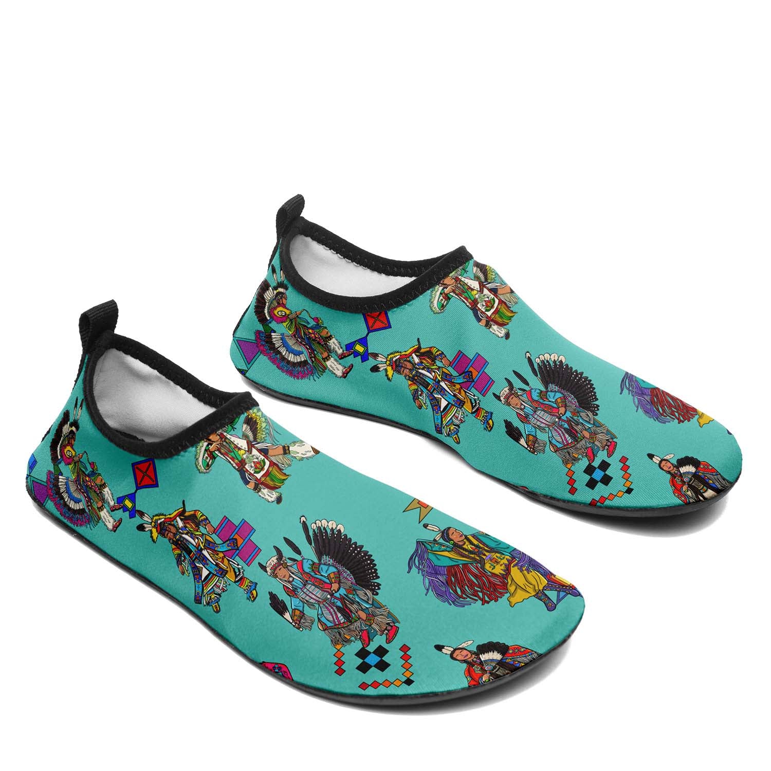 Grand Entry Dancers Eggshell Blue Sockamoccs