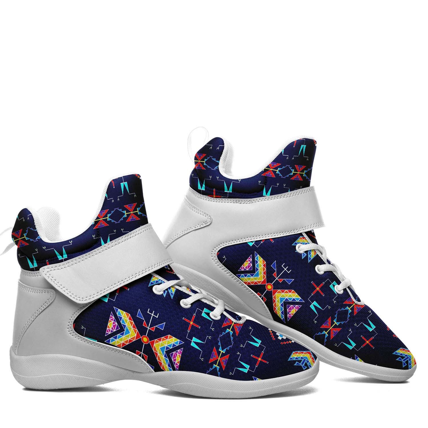 Rainy Chief Rainbow Night Lake Ipottaa Basketball / Sport High Top Shoes - White Sole