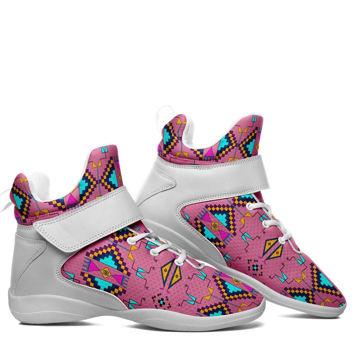 Rite of Passage Pink Ipottaa Basketball / Sport High Top Shoes - White Sole