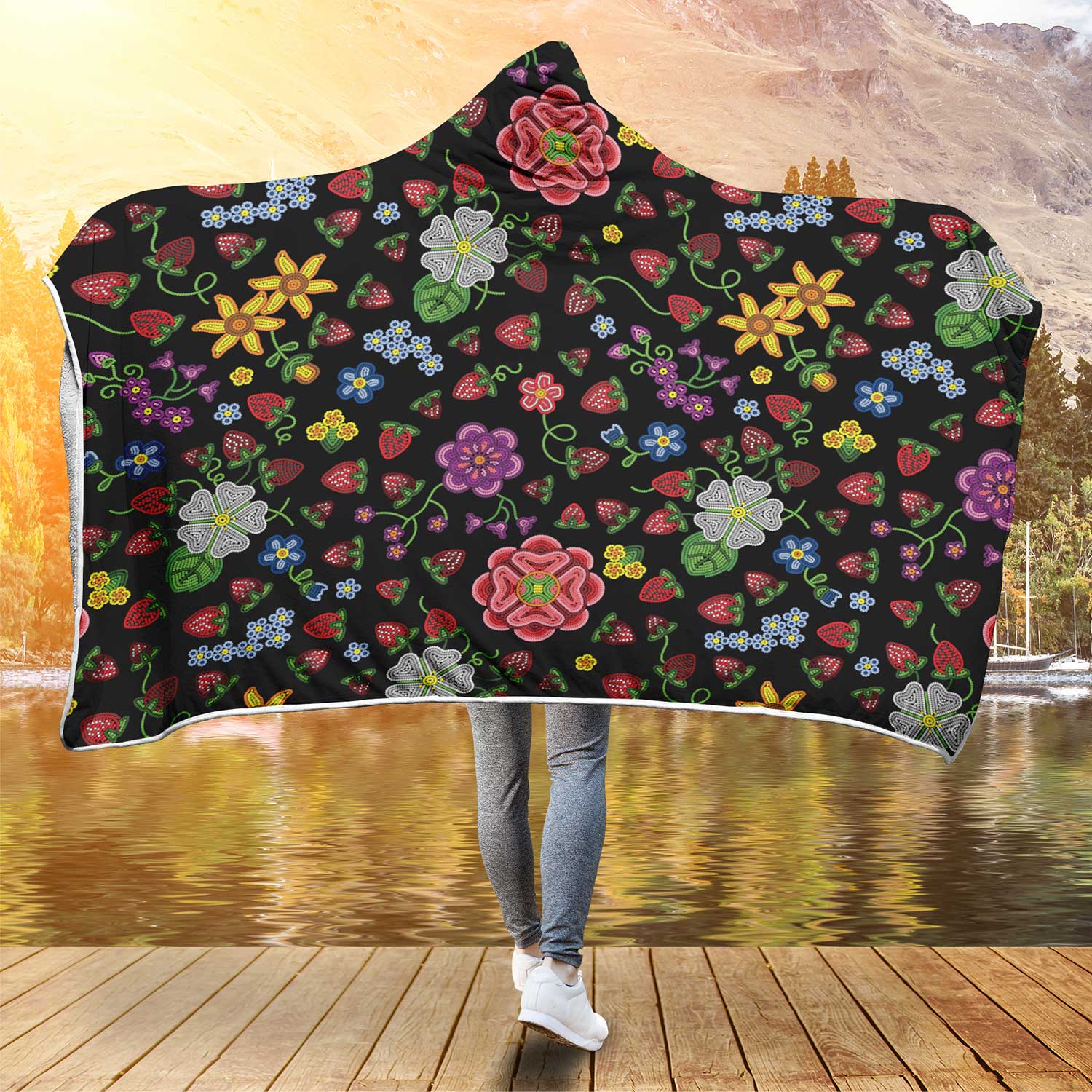 Berry Pop Midnight Hooded Blanket