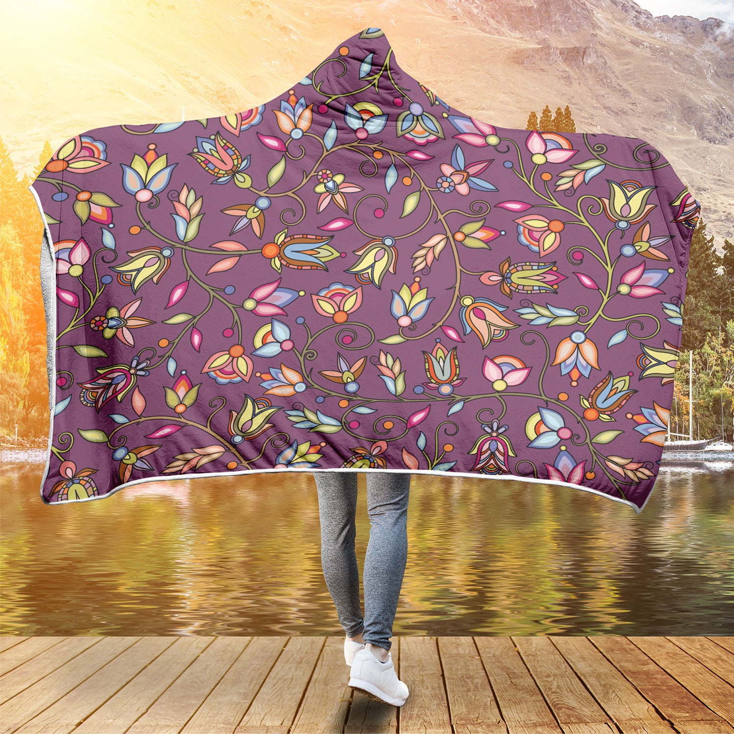 Buffalo Bloom Berry Bush Hooded Blanket