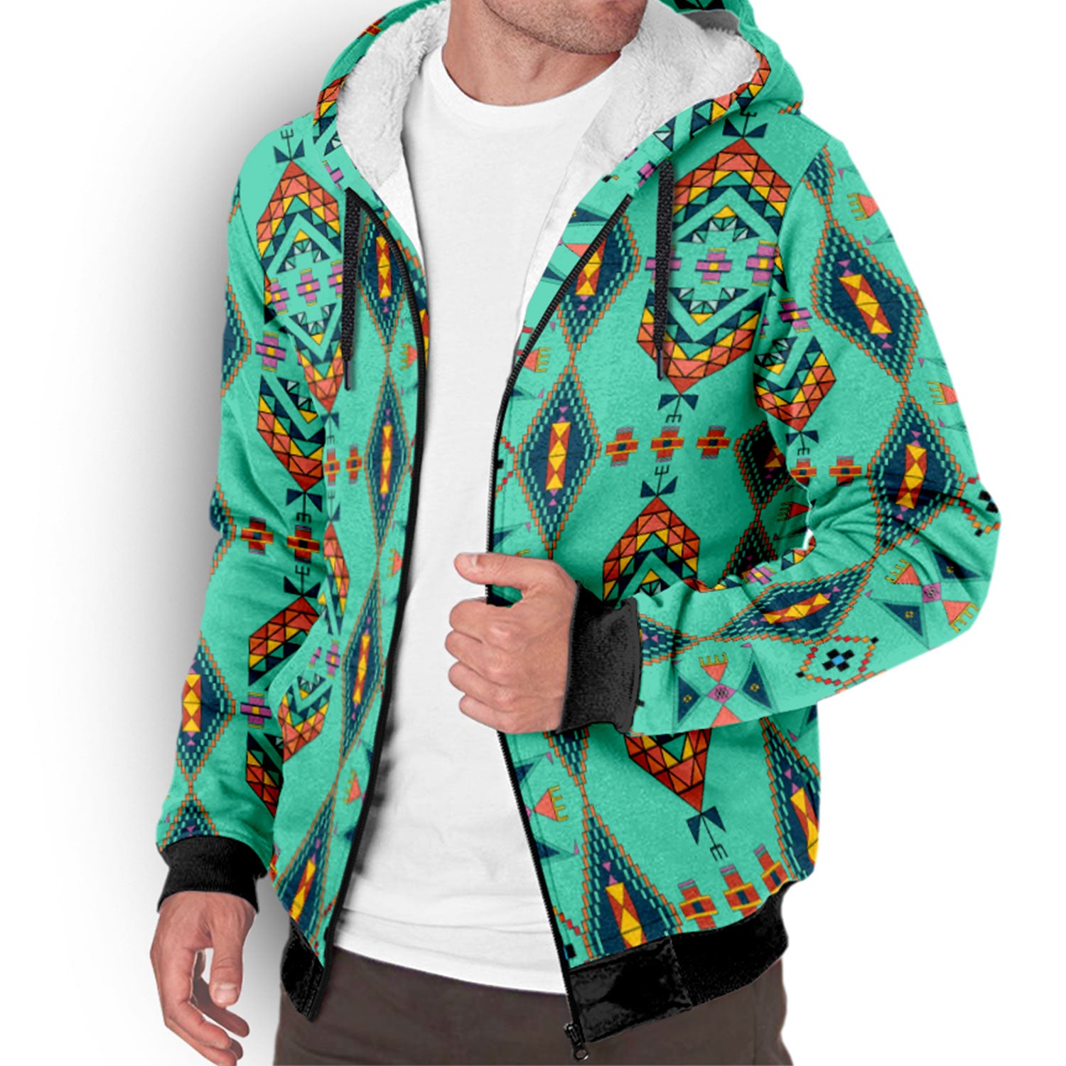 Travois Tipi Smoky Sky Sherpa Hoodie