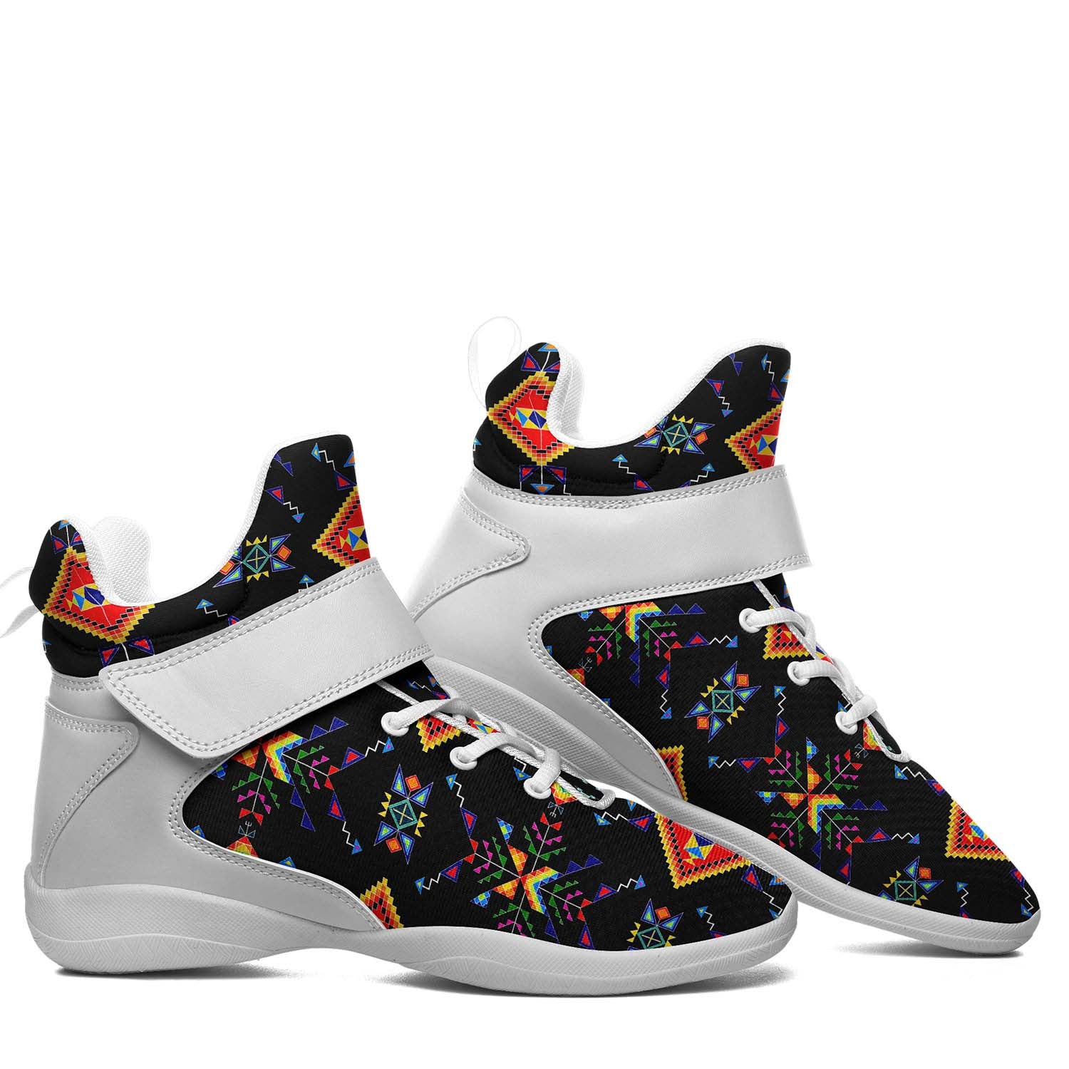 Buffalo Jump Black Ipottaa Basketball / Sport High Top Shoes - White Sole