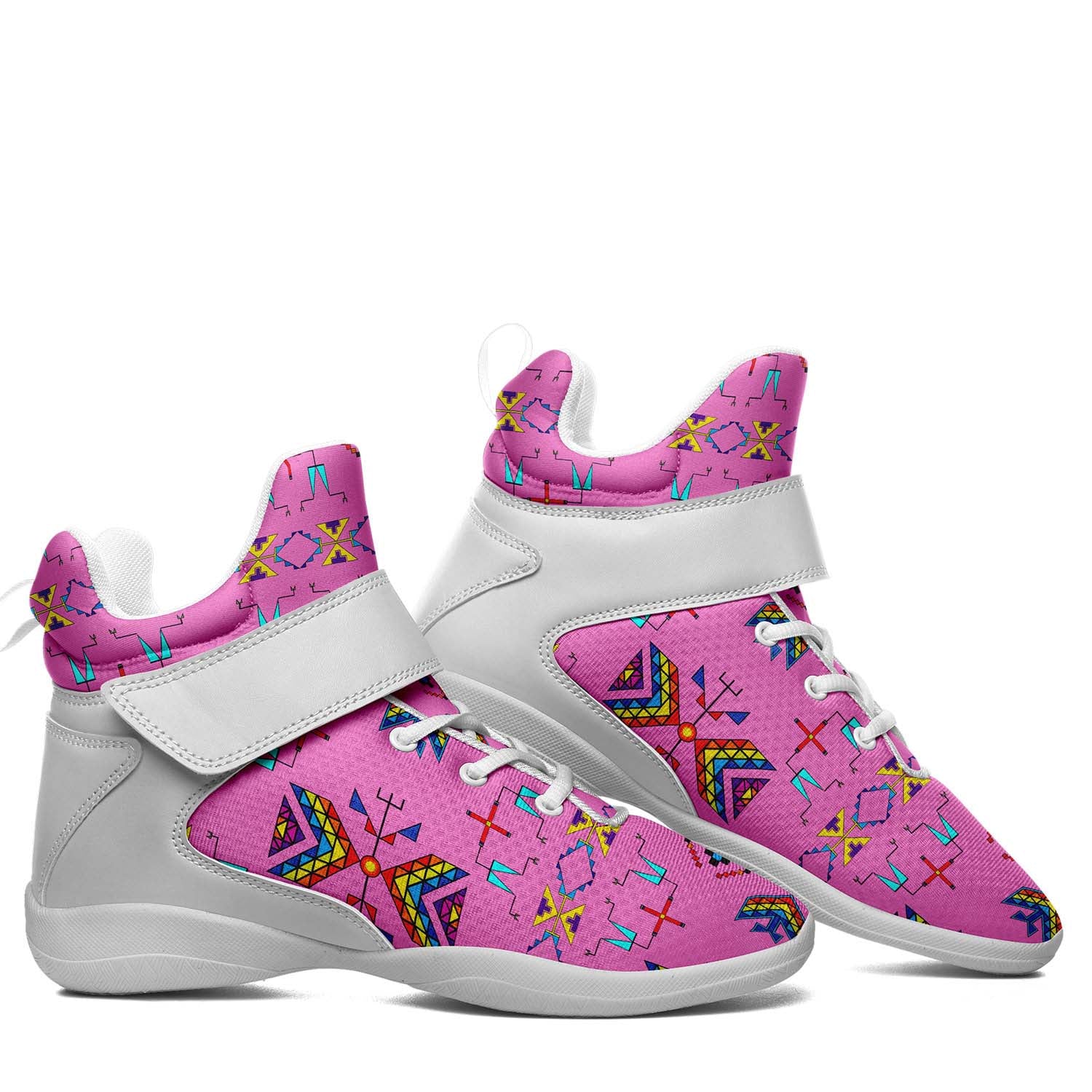 Rainy Chief Rainbow Blush Ipottaa Basketball / Sport High Top Shoes - White Sole