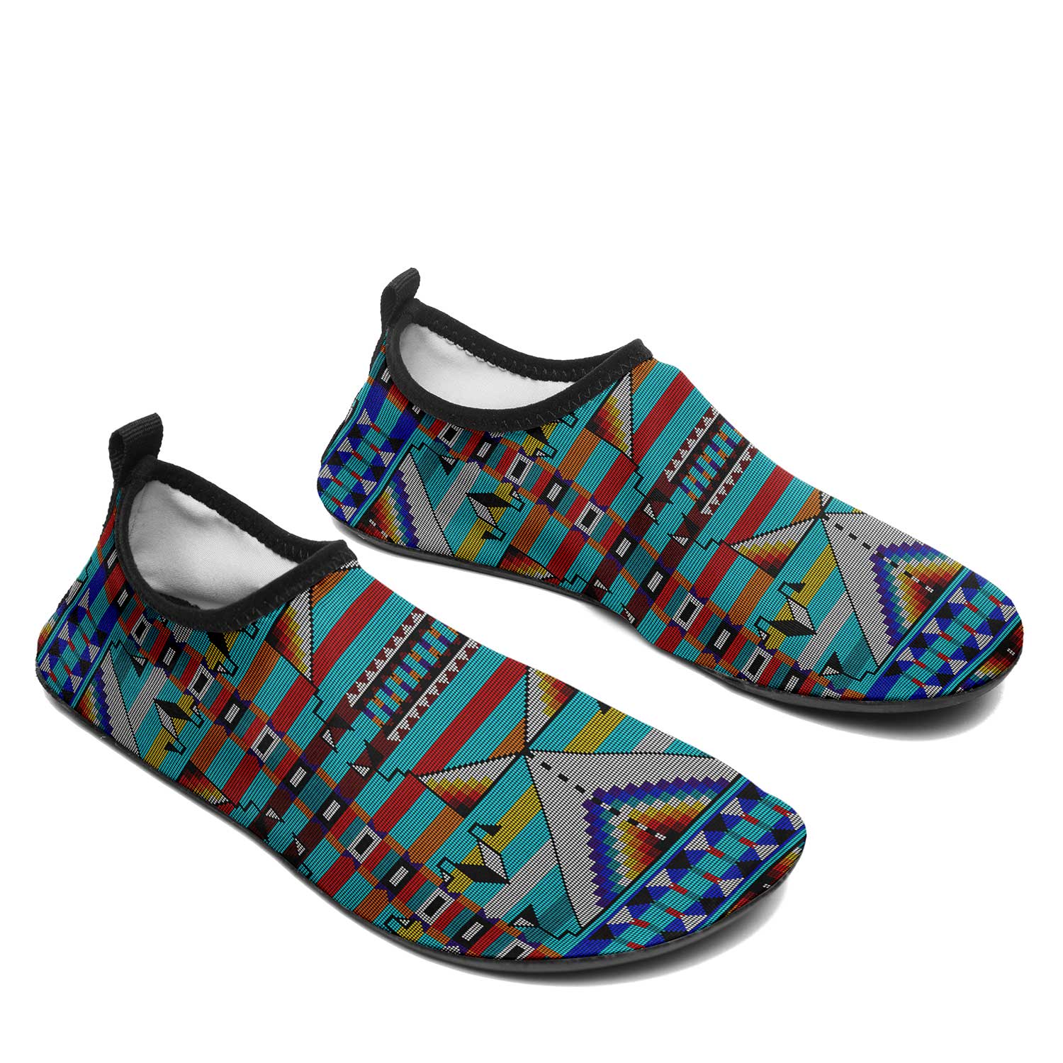 Medicine Blessing Turquoise Kid's Sockamoccs Slip On Shoes