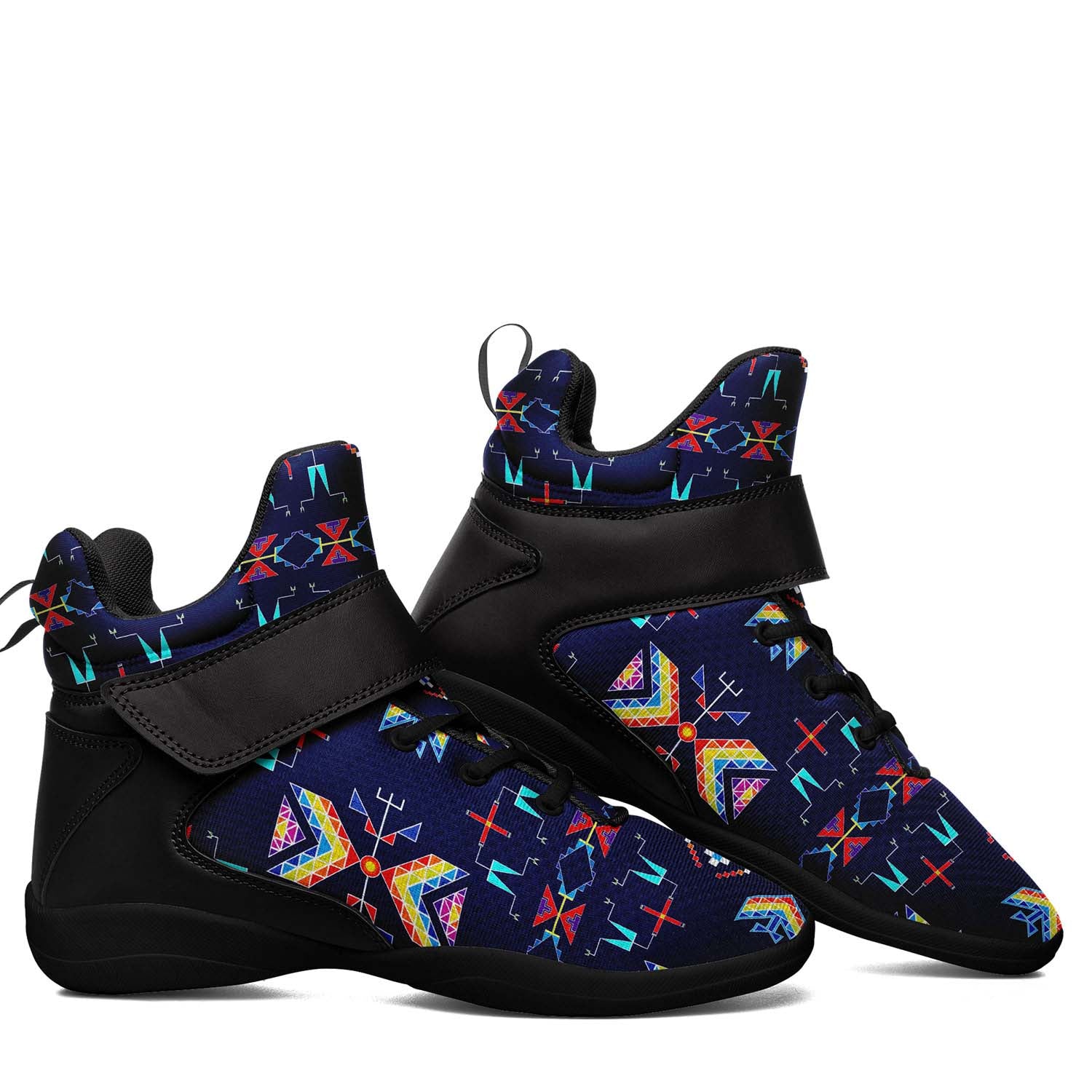 Rainy Chief Rainbow Night Lake Ipottaa Basketball / Sport High Top Shoes - Black Sole