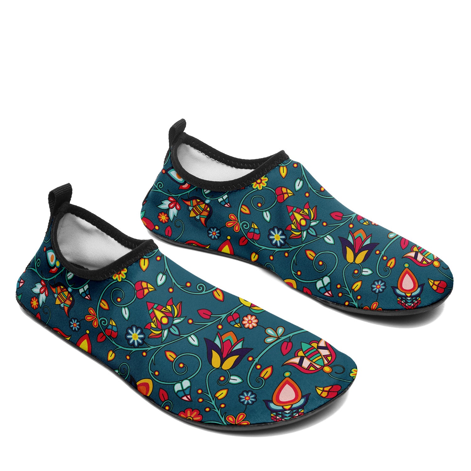 Thorny Path Teal Kid's Sockamoccs Slip On Shoes