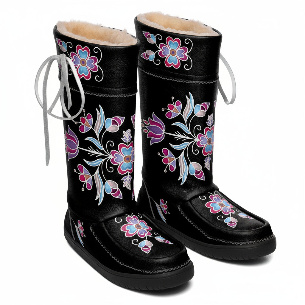 Snowdrop Serenade Black Real Leather MocLux