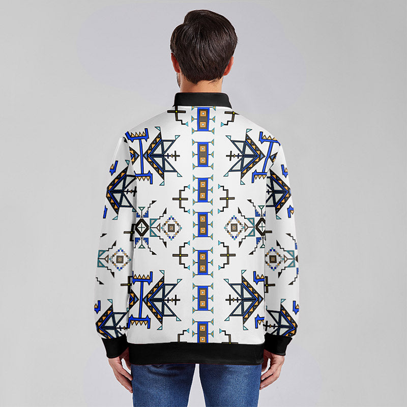 Eagle Strike White Zippered Collared Lightweight Jacket