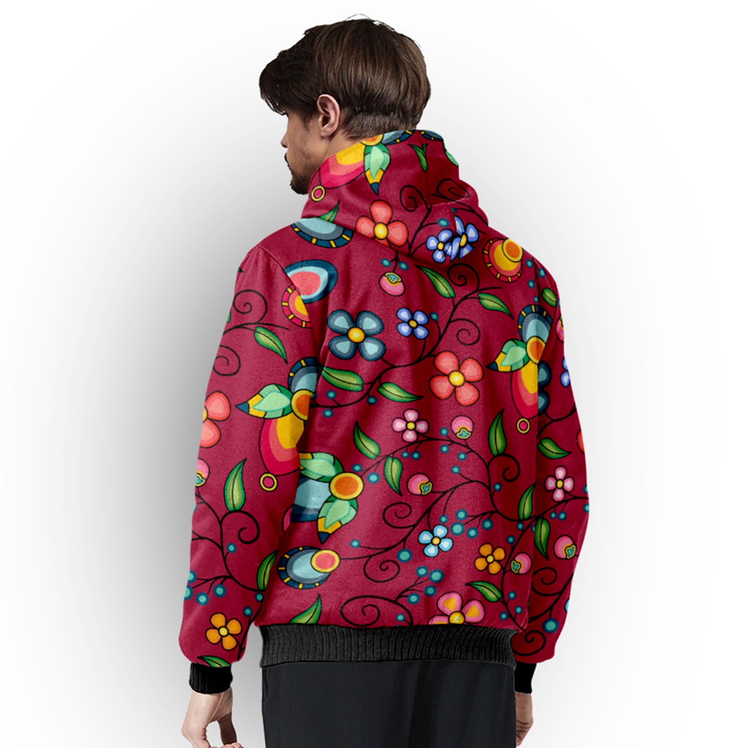 Floral Bounty Magenta Sherpa Hoodie