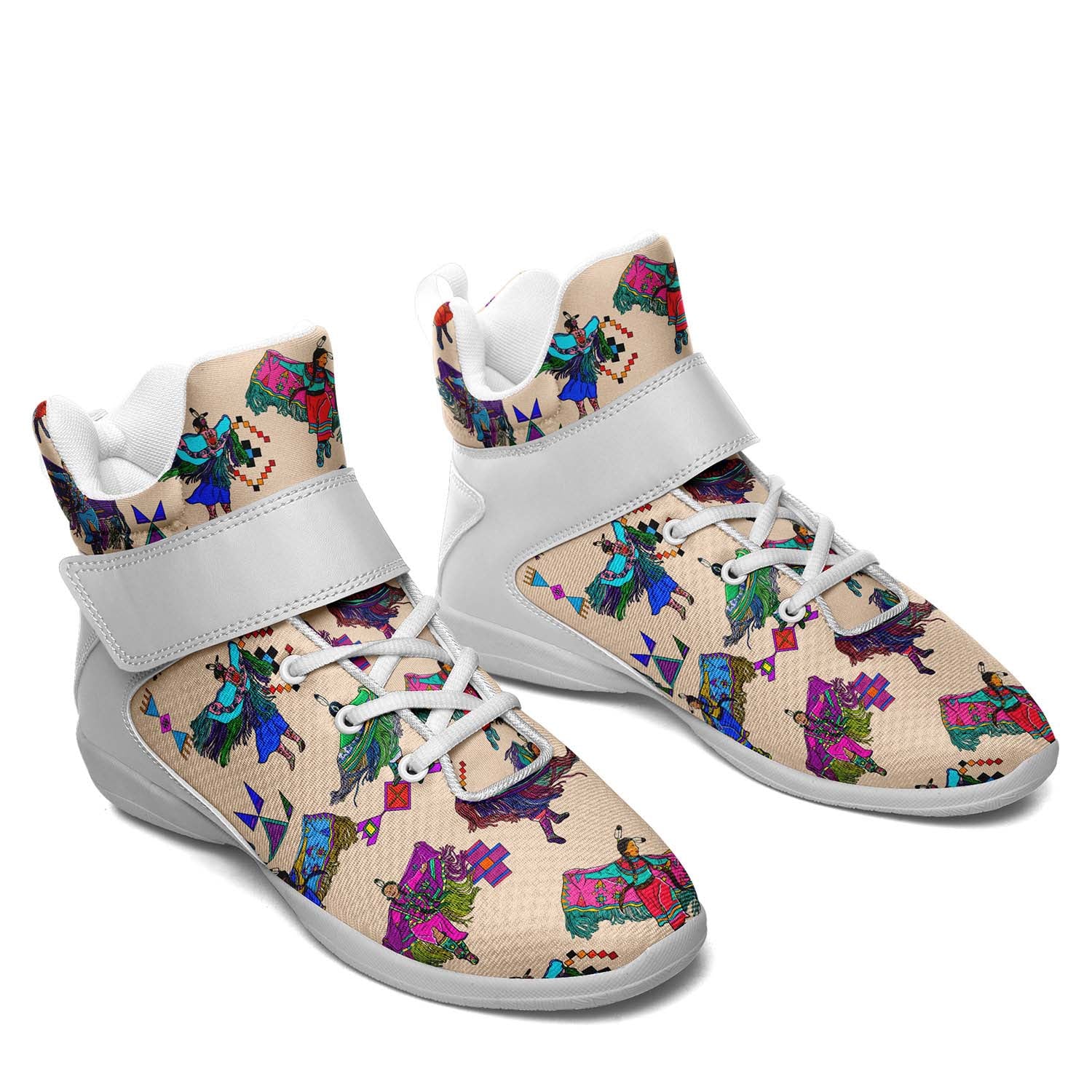 Women's Fancy Dancers Muslin Ipottaa Basketball / Sport High Top Shoes - White Sole