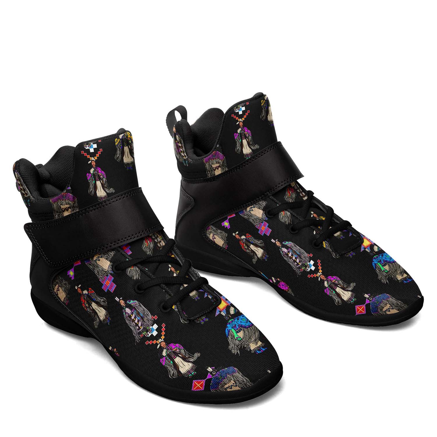 Women's Tradish Dancers Black Ipottaa Basketball / Sport High Top Shoes - Black Sole