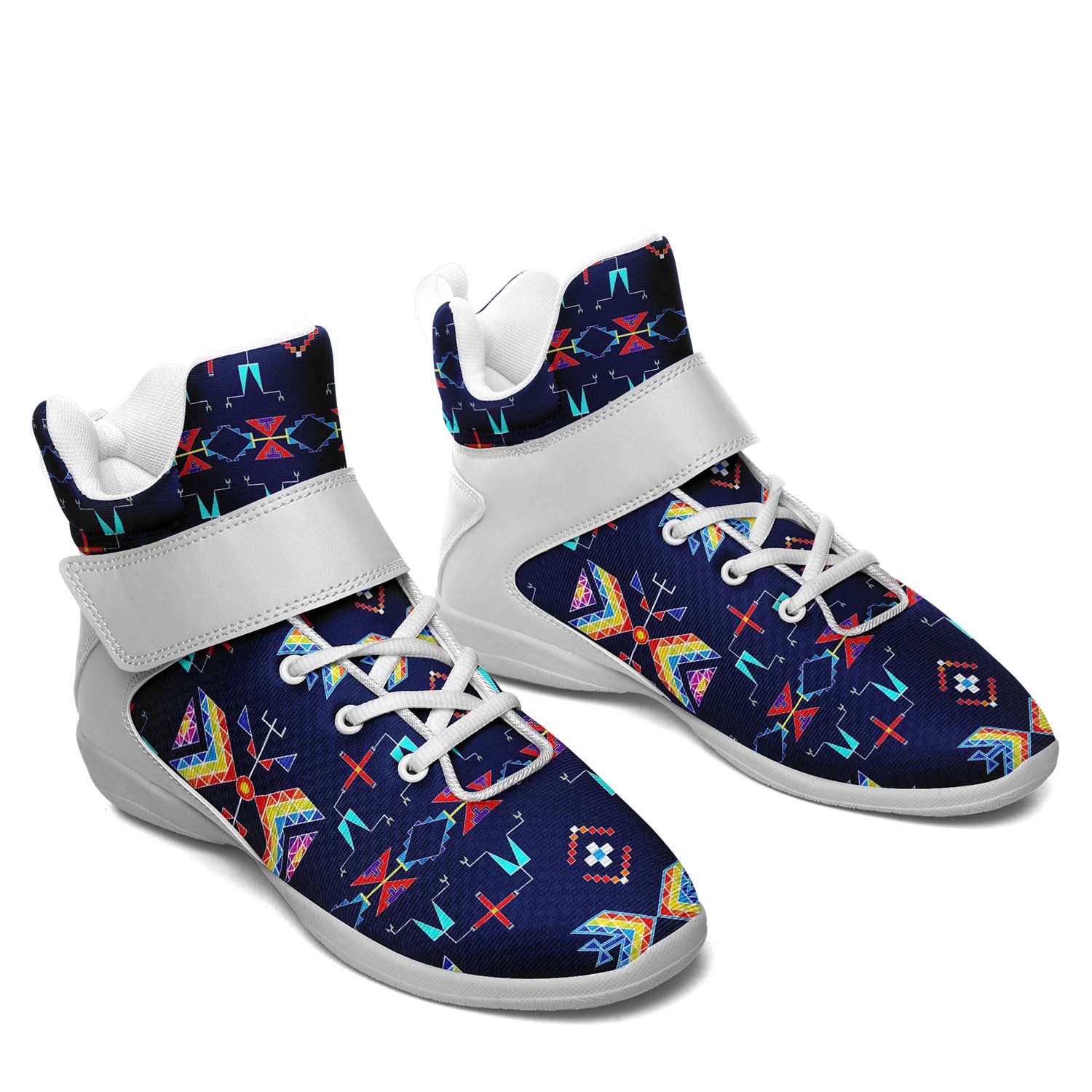Rainy Chief Rainbow Night Lake Ipottaa Basketball / Sport High Top Shoes - White Sole