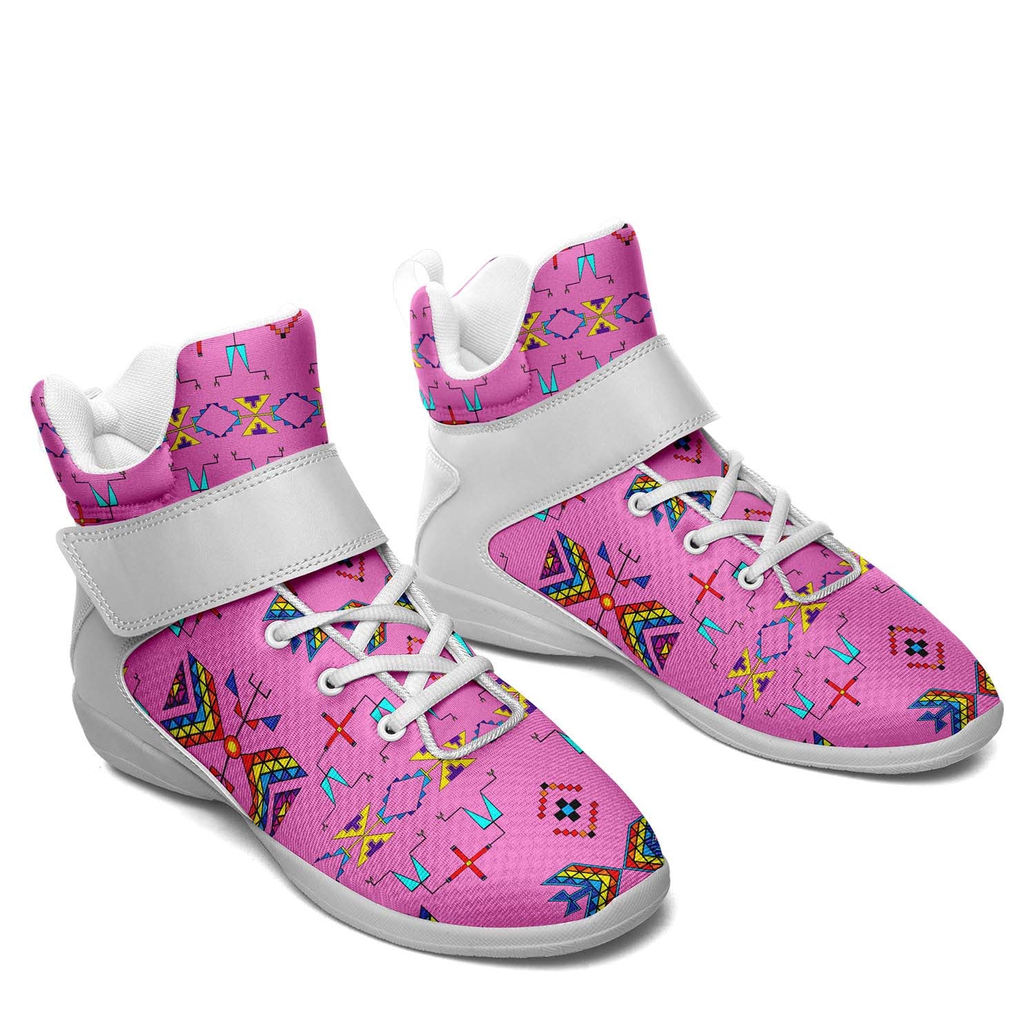 Rainy Chief Rainbow Blush Ipottaa Basketball / Sport High Top Shoes - White Sole