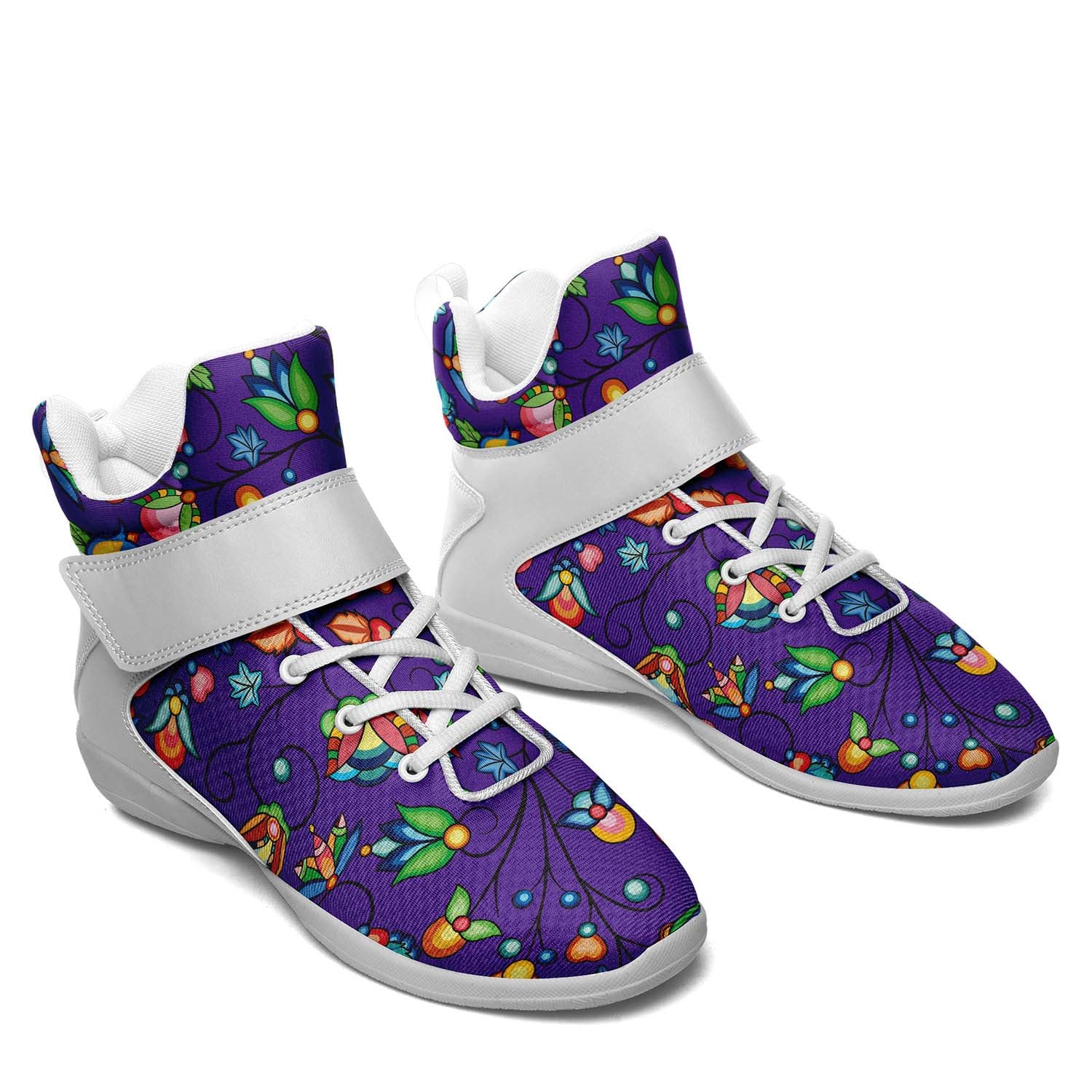 Prairie Plains Spirit Midnight Purple Ipottaa Basketball / Sport High Top Shoes - White Sole