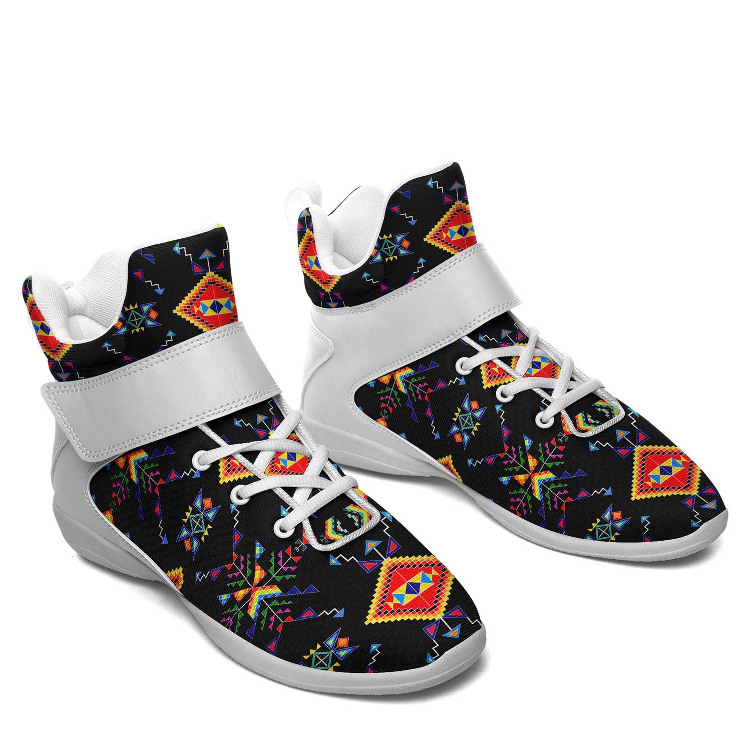 Buffalo Jump Black Ipottaa Basketball / Sport High Top Shoes - White Sole