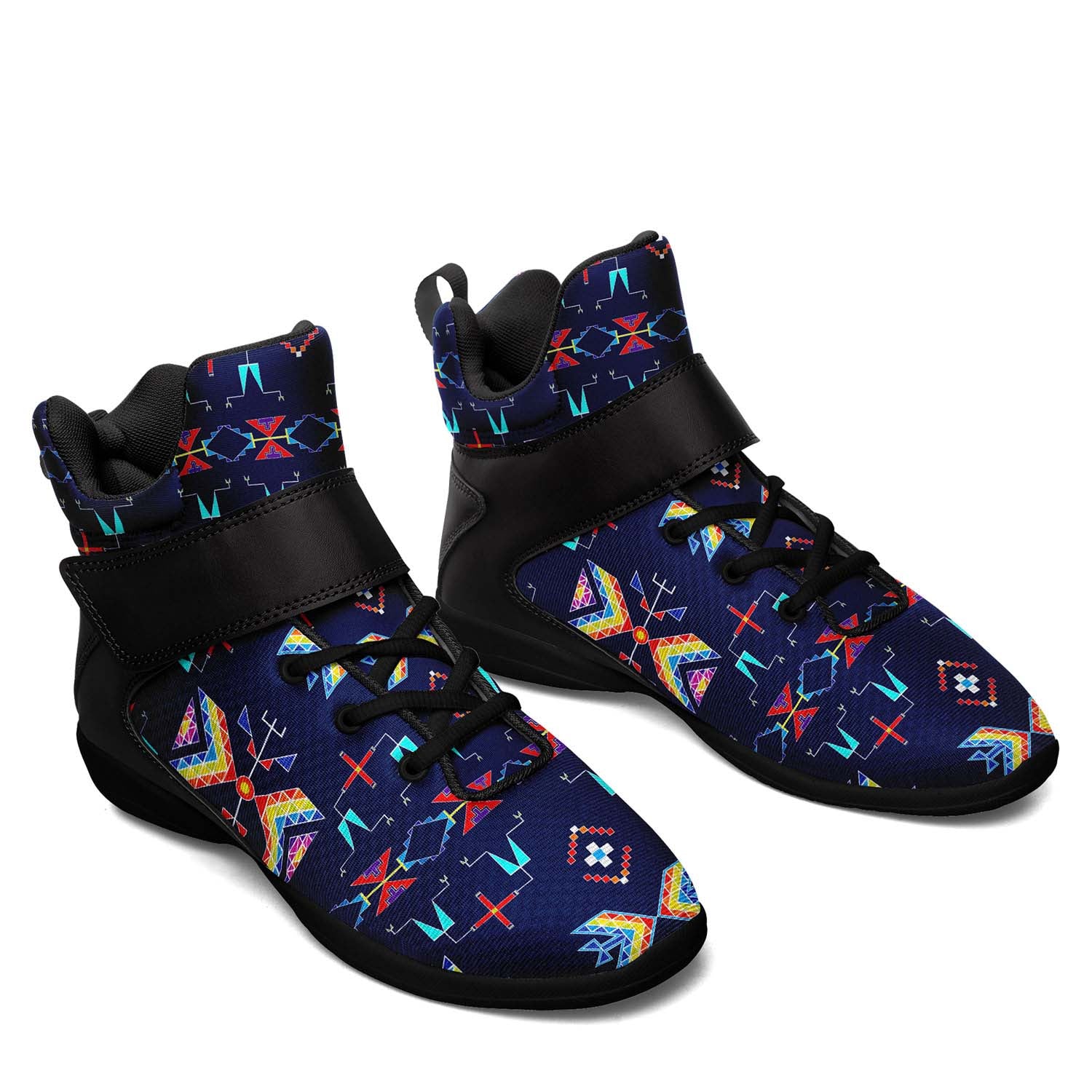 Rainy Chief Rainbow Night Lake Ipottaa Basketball / Sport High Top Shoes - Black Sole