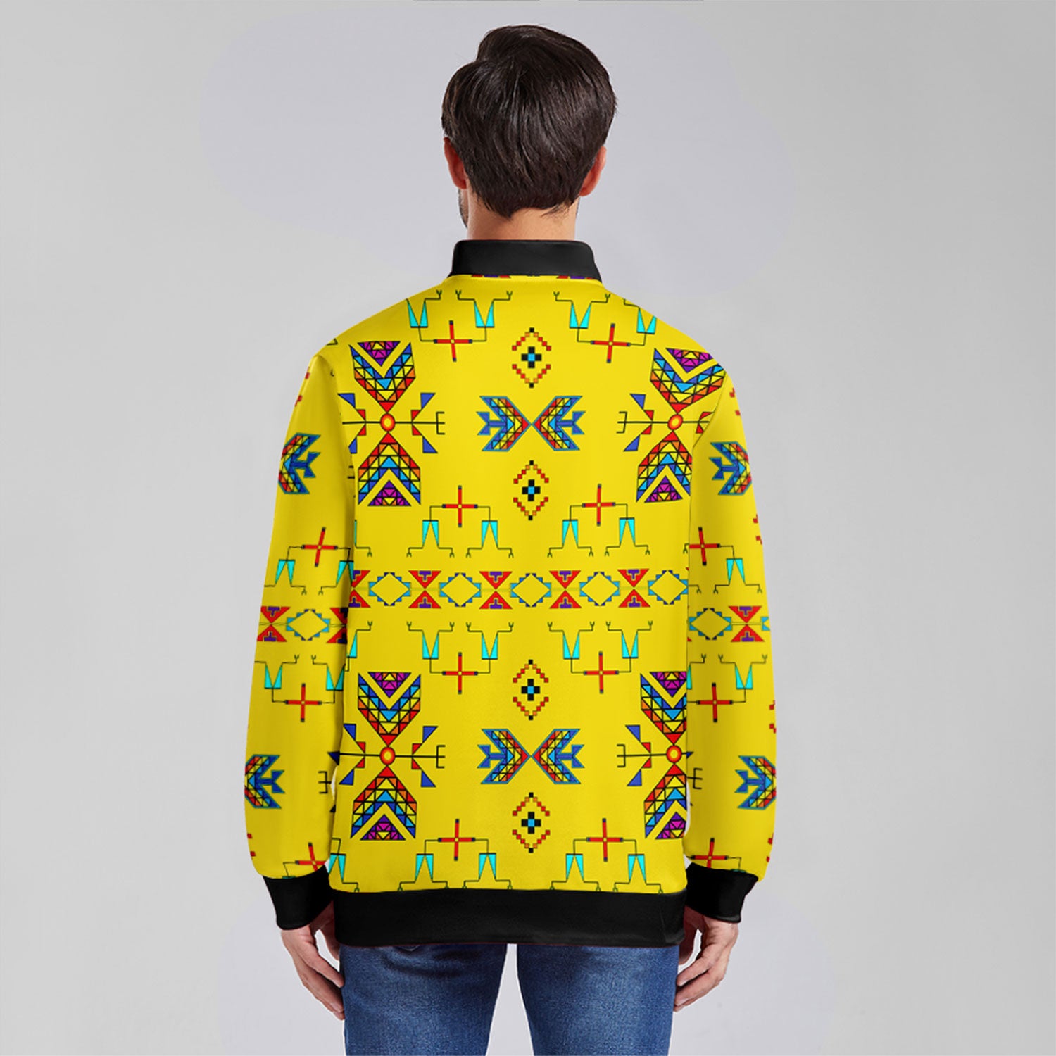 Rainy Chief Rainbow Yellow Zippered Collared Lightweight Jacket