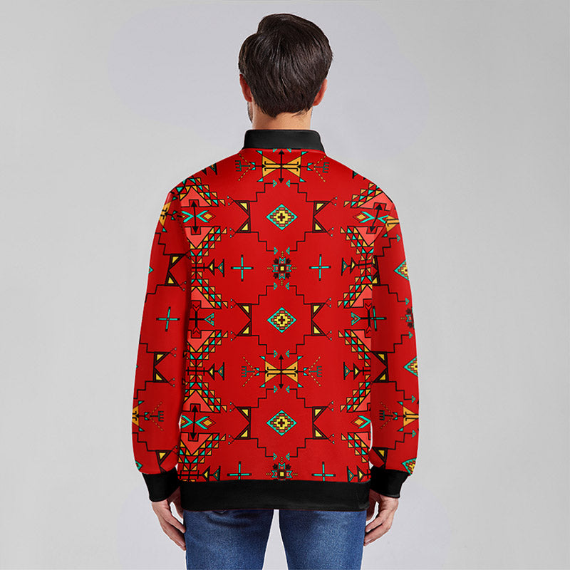 Thunder Flight Red Youth Zippered Collared Lightweight Jacket