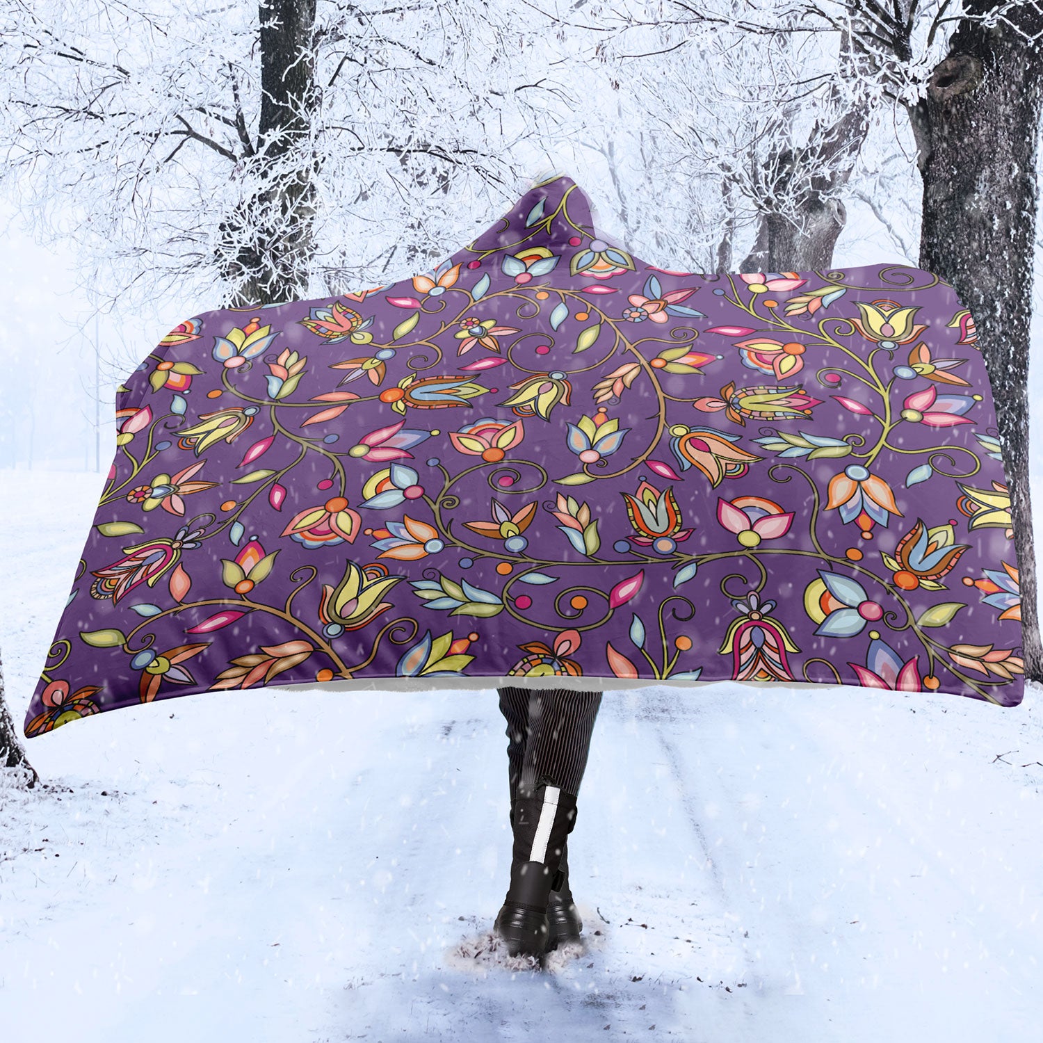 Buffalo Bloom Nightcloud Hooded Blanket