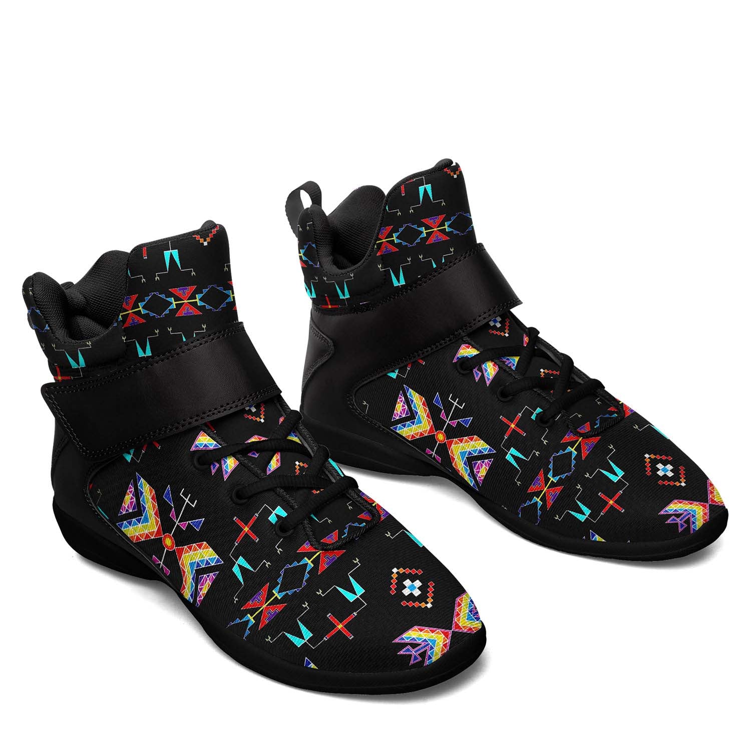 Rainy Chief Rainbow Black Ipottaa Basketball / Sport High Top Shoes - Black Sole