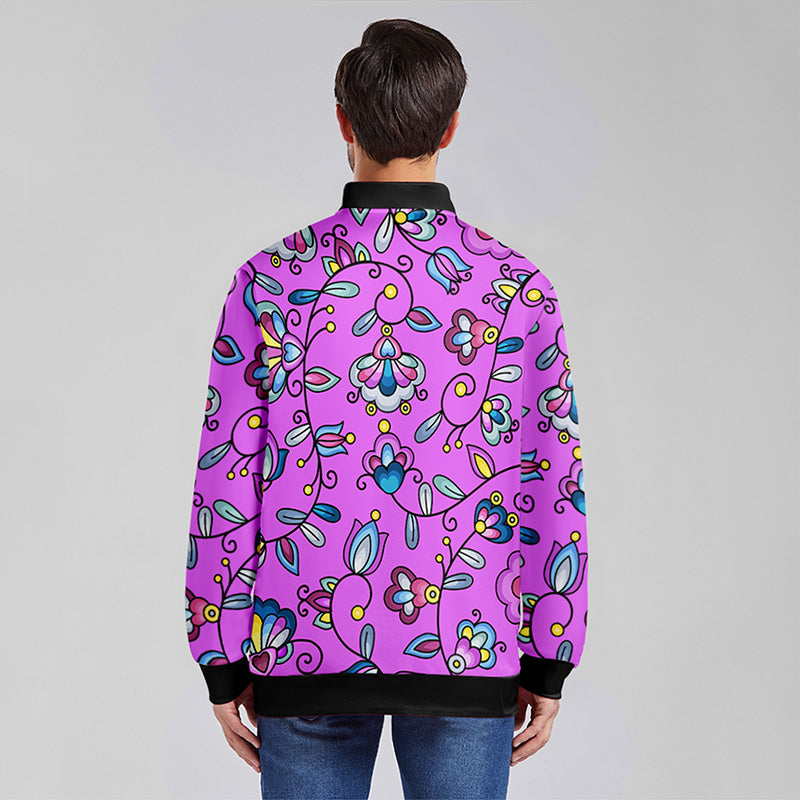 Autumn Bundle Blessing Purple Zippered Collared Lightweight Jacket