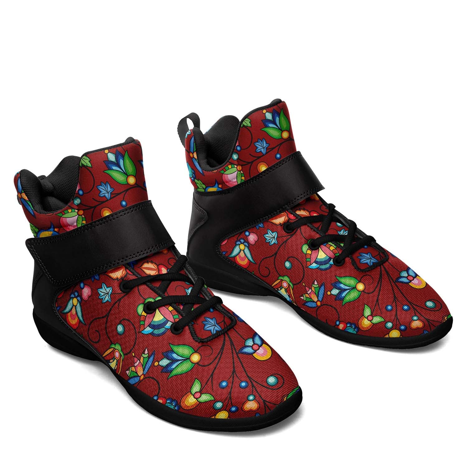 Prairie Plains Spirit Red Ipottaa Basketball / Sport High Top Shoes - Black Sole