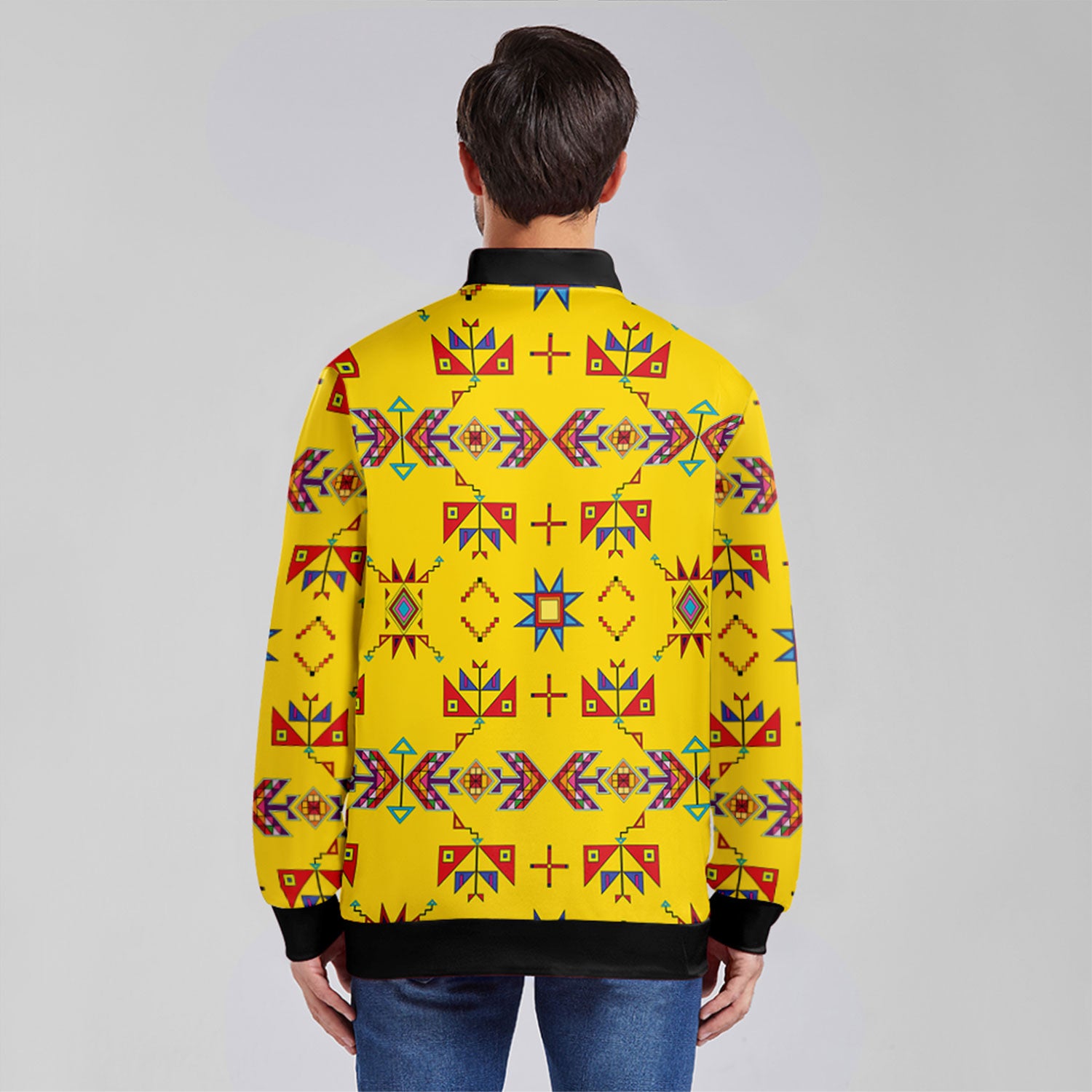 Scattered Generations Maize Zippered Collared Lightweight Jacket