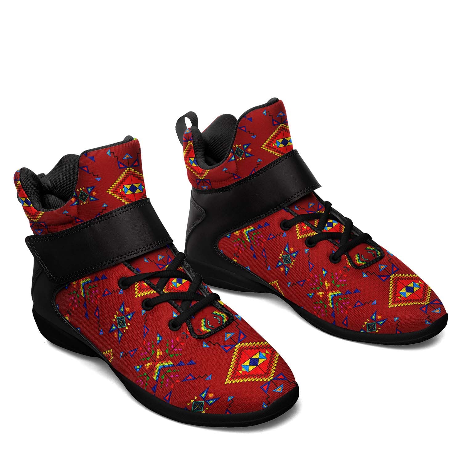 Buffalo Jump Red Ipottaa Basketball / Sport High Top Shoes - Black Sole