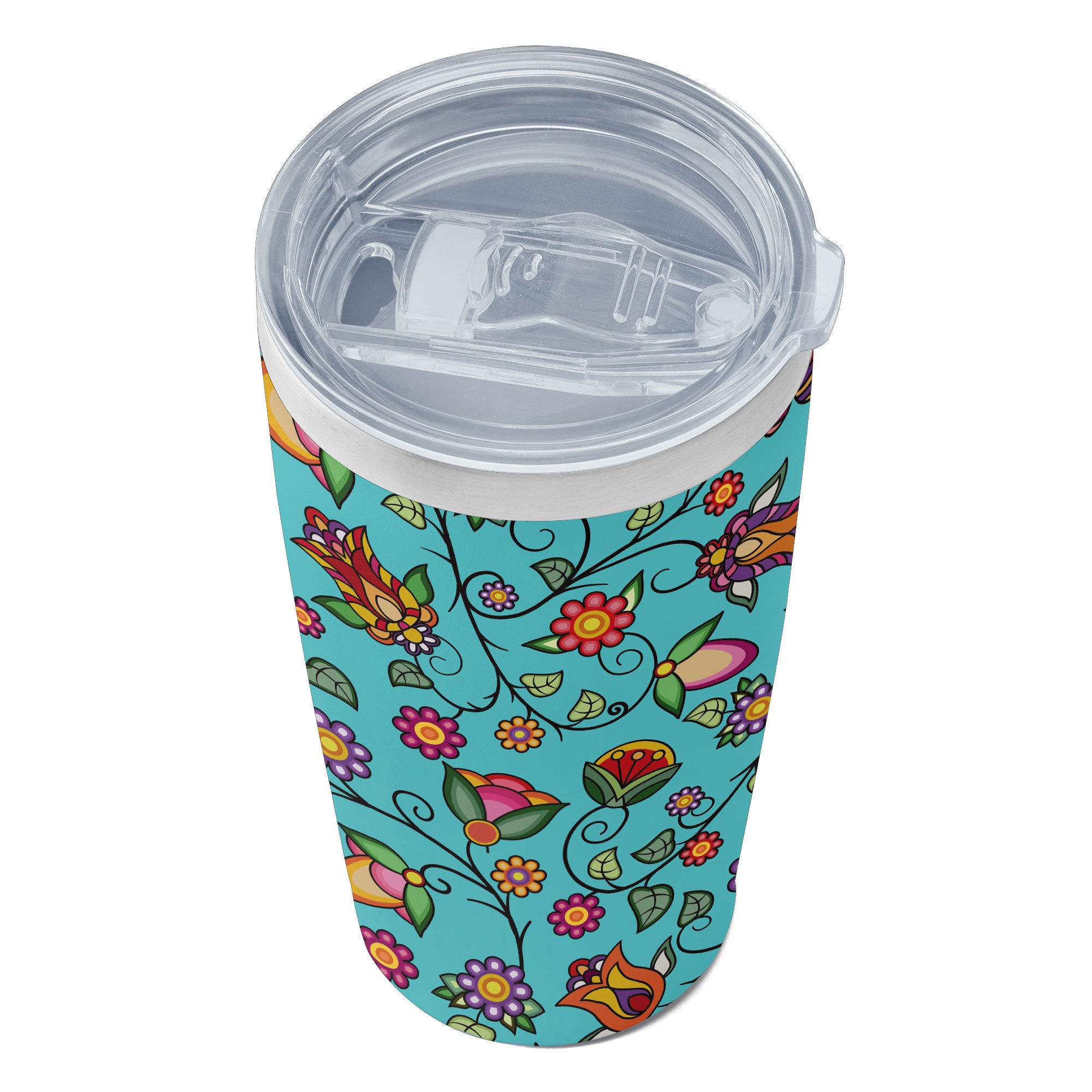 Heartbeat Petals Turquoise 15OZ Tumbler