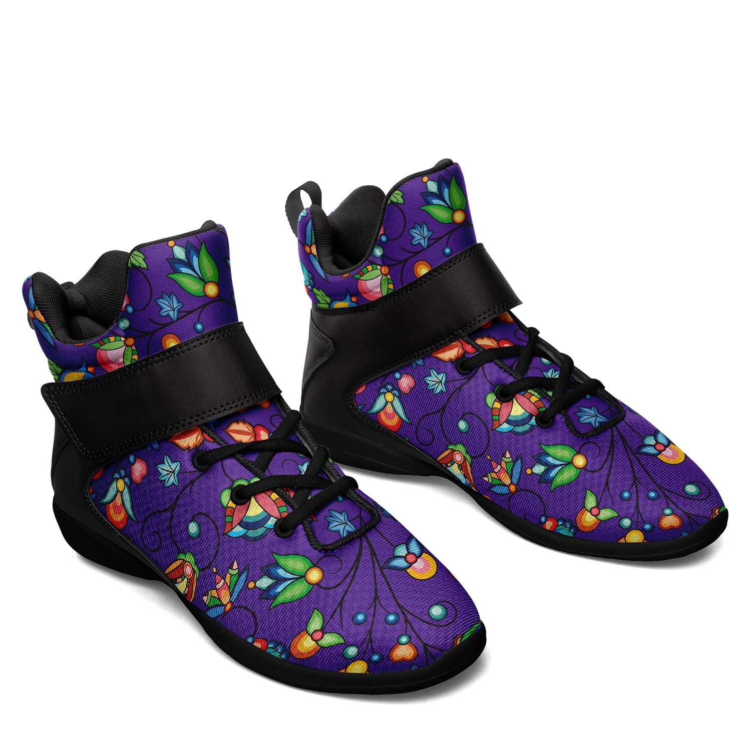 Prairie Plains Spirit Midnight Purple Ipottaa Basketball / Sport High Top Shoes - Black Sole