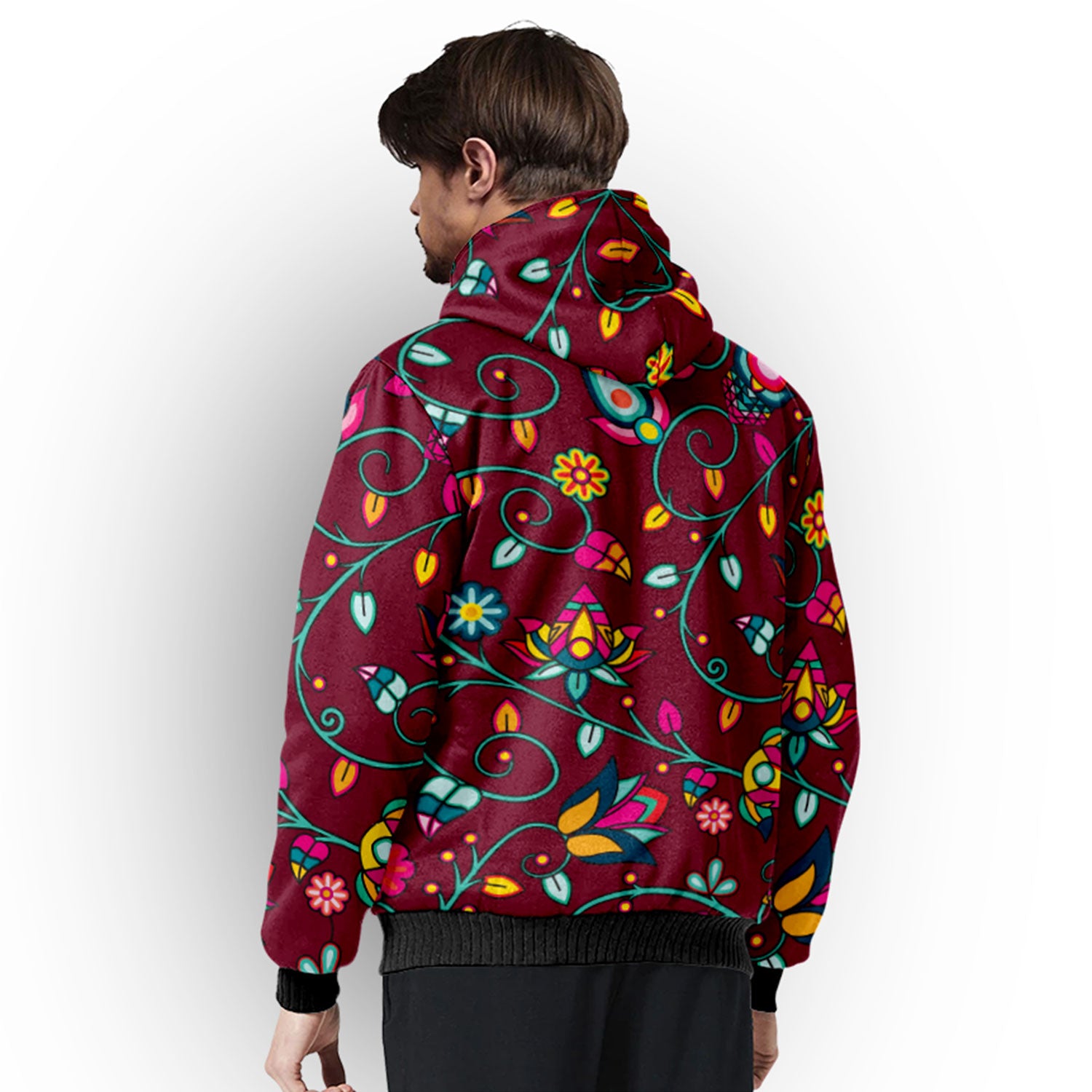 Thorny Path Cranberry Sherpa Hoodie