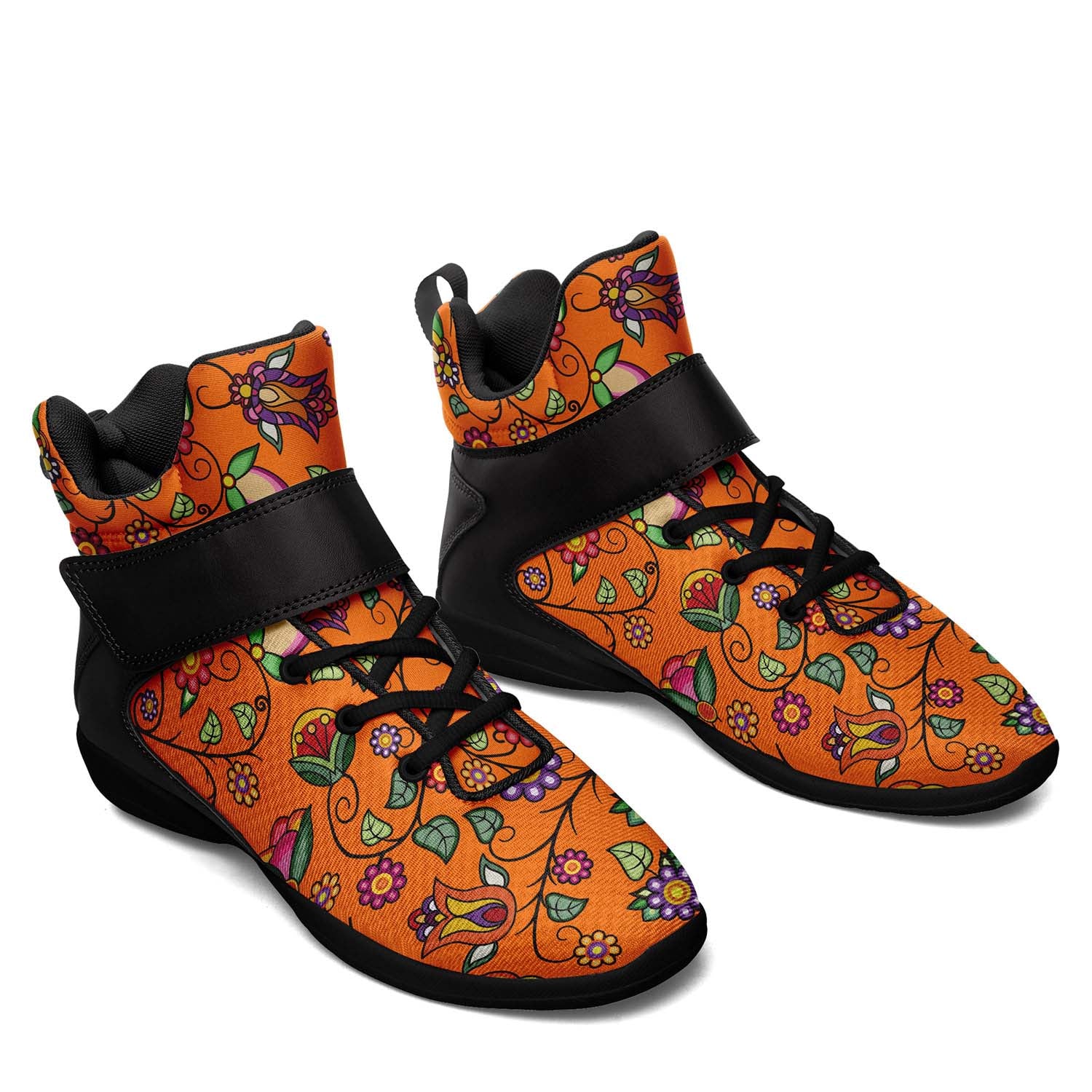 Heartbeat Petals ECM Orange Ipottaa Basketball / Sport High Top Shoes - Black Sole