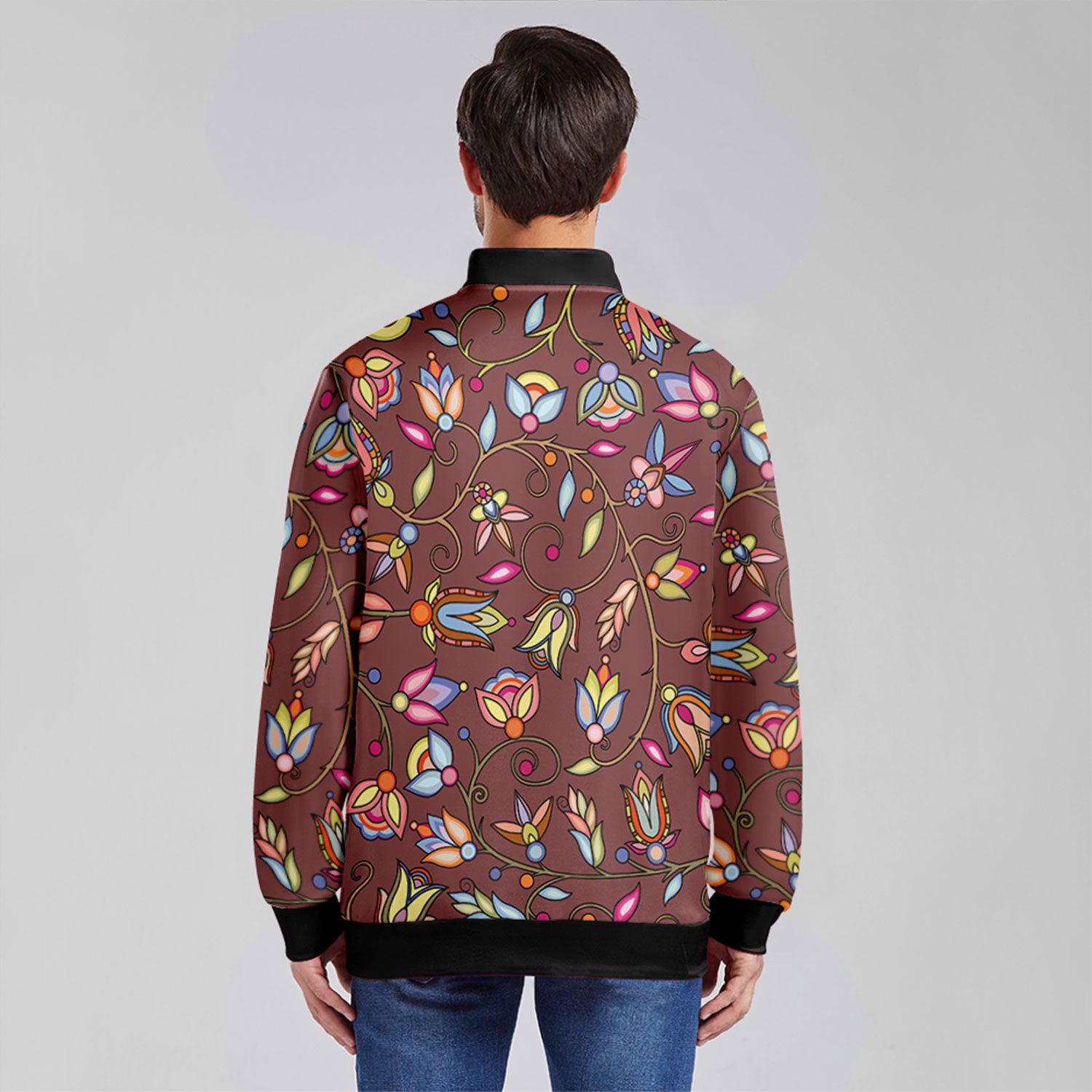 Buffalo Bloom Clay Zippered Collared Lightweight Jacket