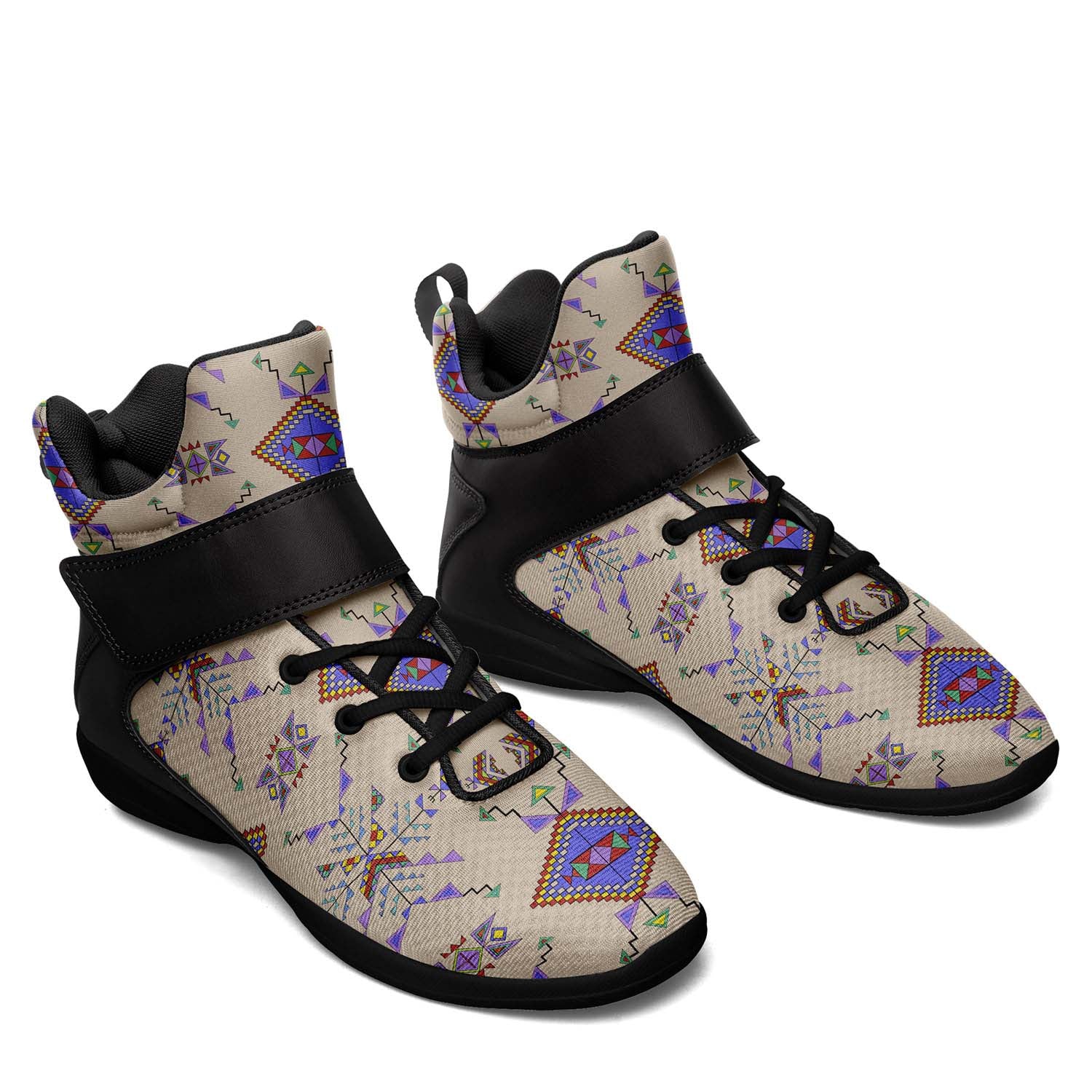 Buffalo Jump Hide Ipottaa Basketball / Sport High Top Shoes - Black Sole