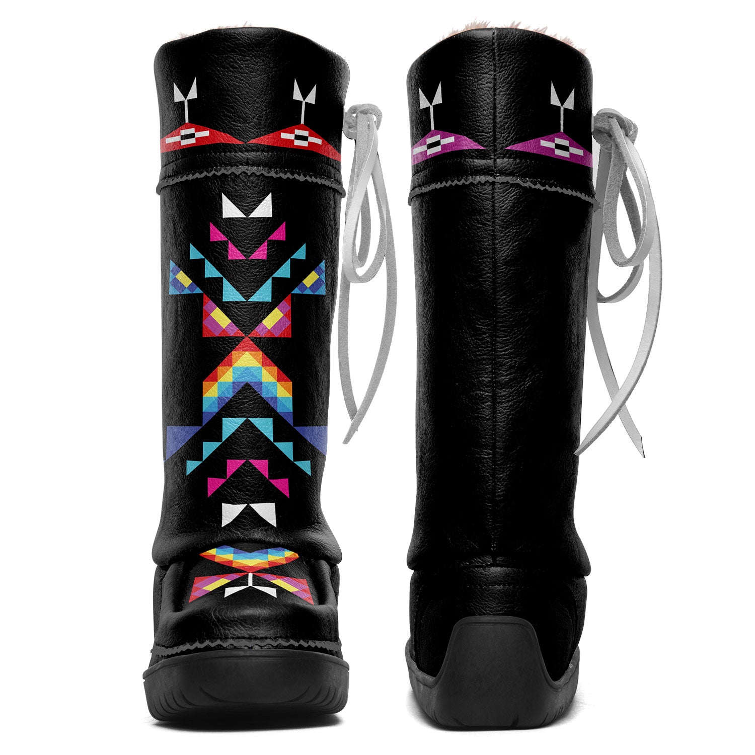 Healing Rainbow Path Black Real Leather MocLux