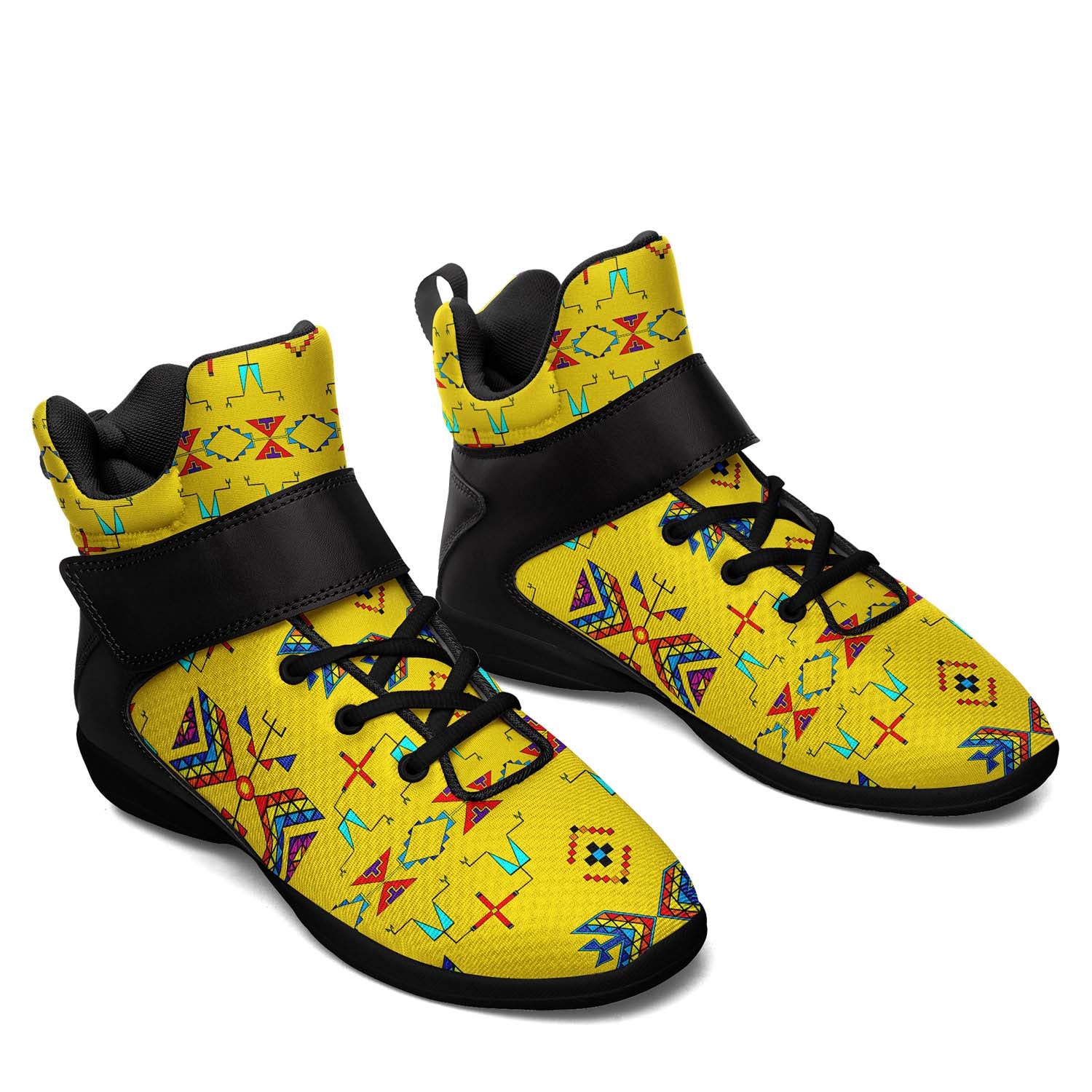 Rainy Chief Rainbow Yellow Ipottaa Basketball / Sport High Top Shoes - Black Sole