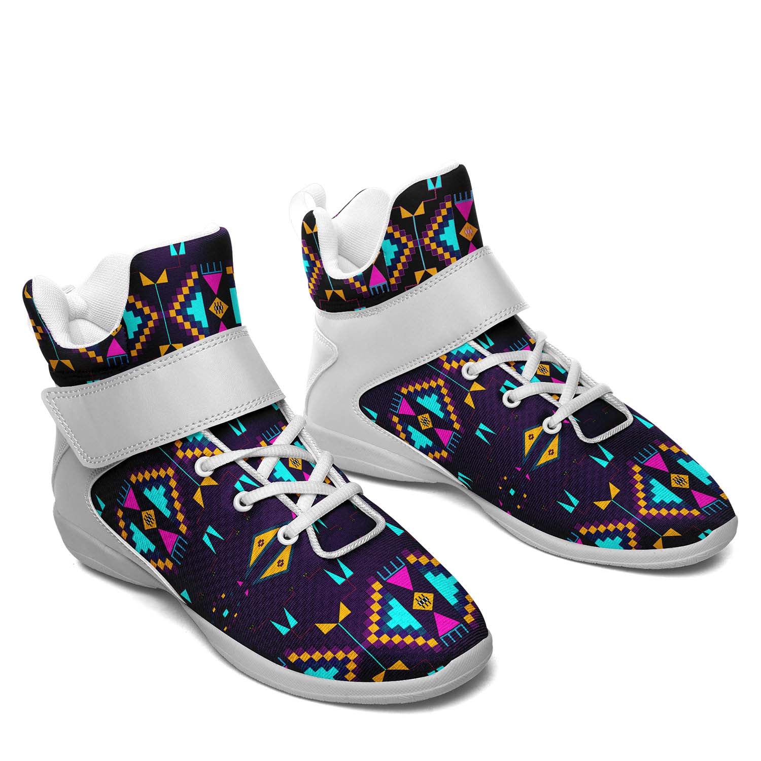 Rite of Passage Dark Purple Ipottaa Basketball / Sport High Top Shoes - White Sole