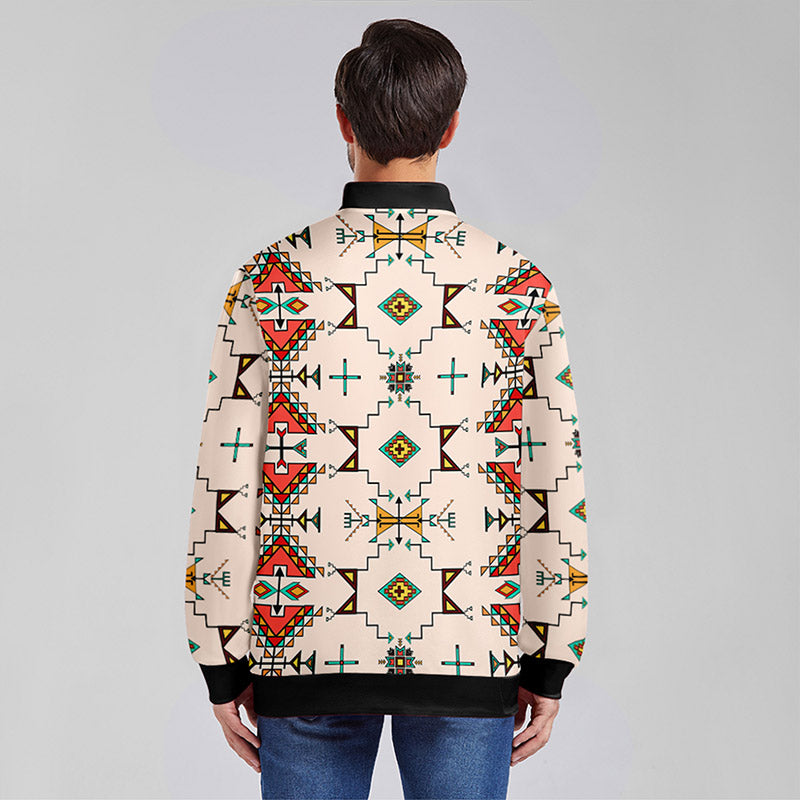 Thunder Flight Cream Zippered Collared Lightweight Jacket