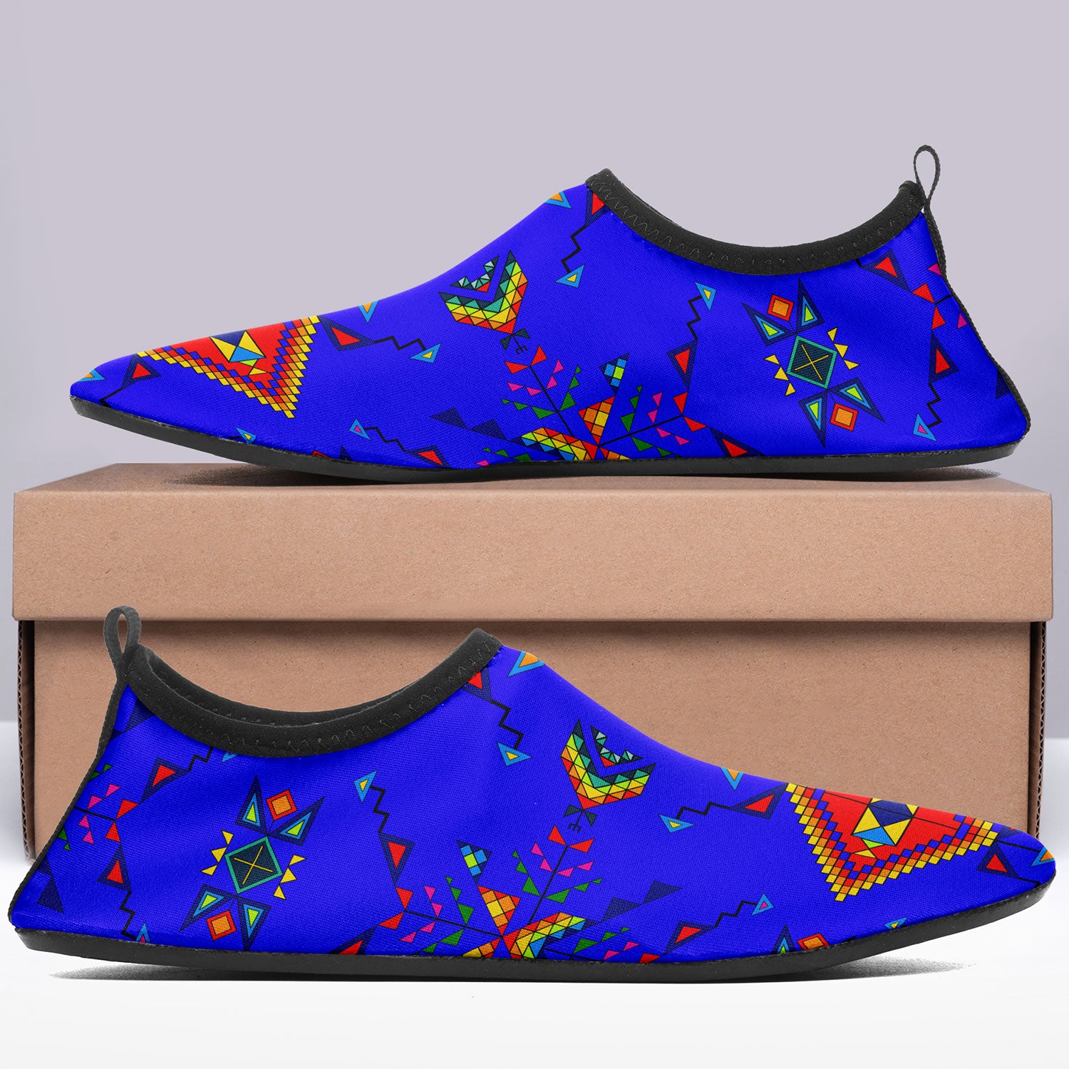 Buffalo Jump Blue Kid's Sockamoccs Slip On Shoes